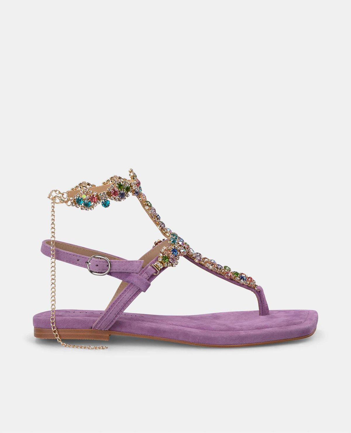 SANDALIA PEDRERÍA MULTICOLOR