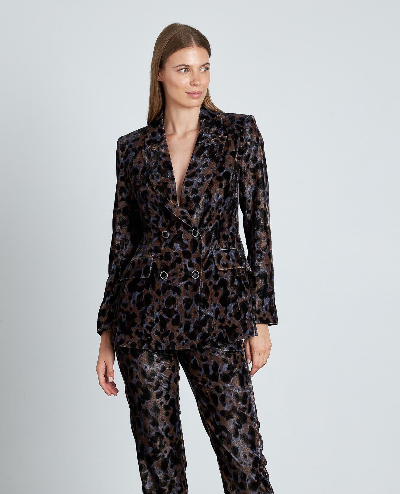 BLAZER TERCIOPELO ESTAMPADA