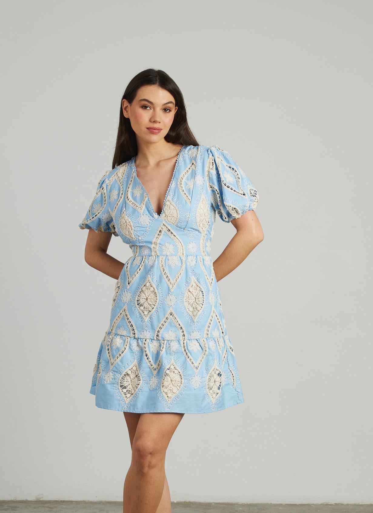 SHORT EMBROIDERED DRESS