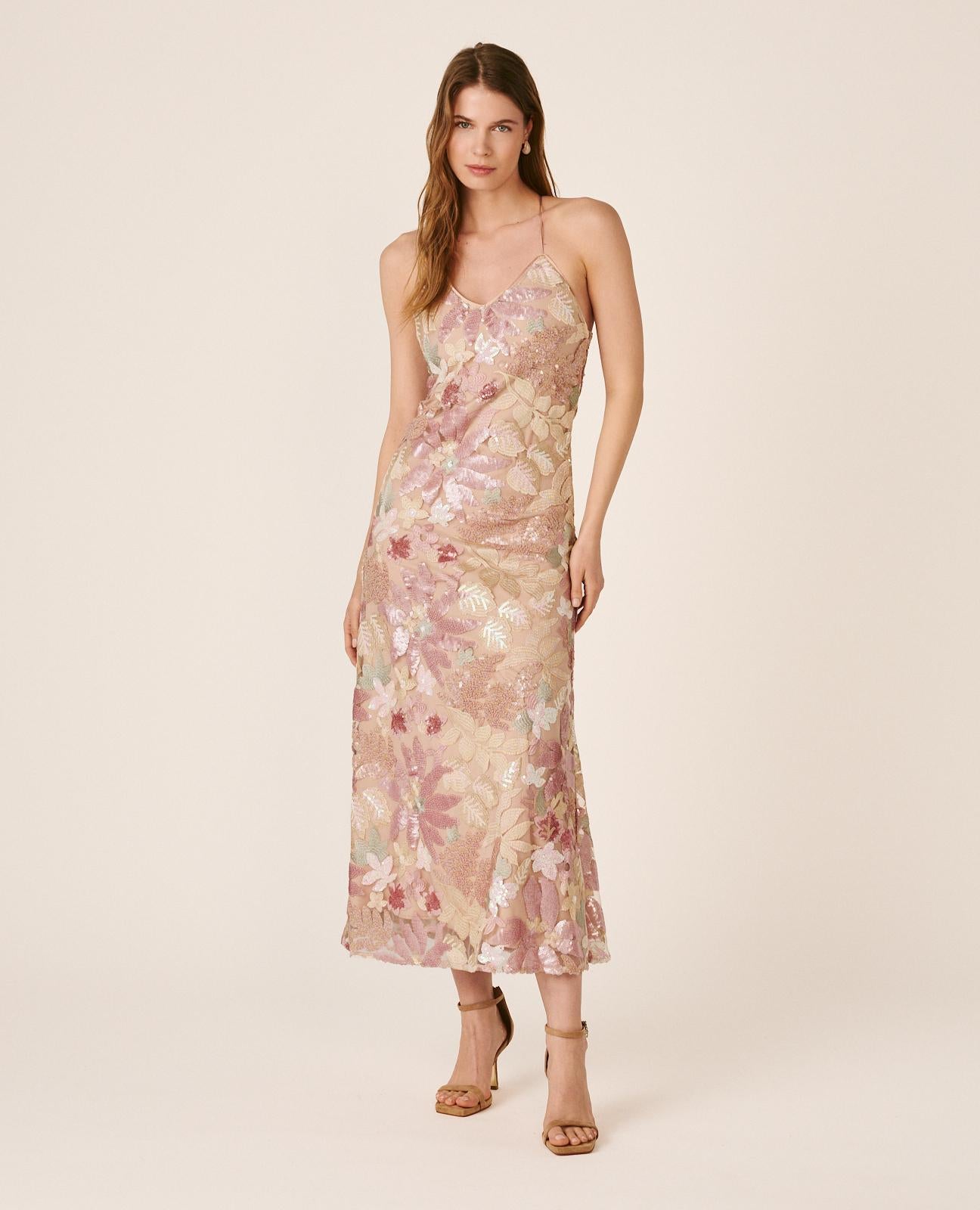 VESTIDO MIDI DE LANTEJOULAS