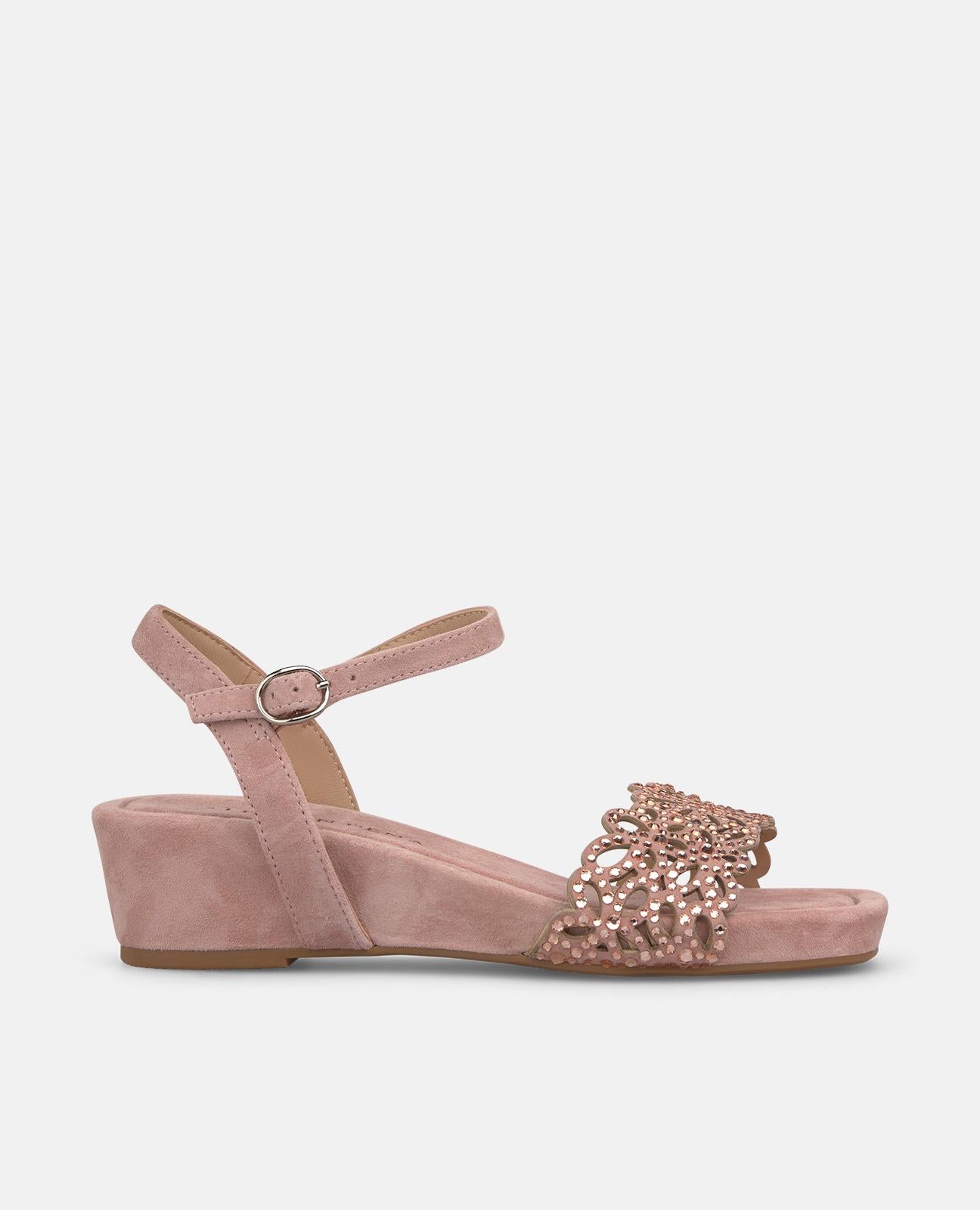 WEDGE SANDALS WITH FLORAL PRINT