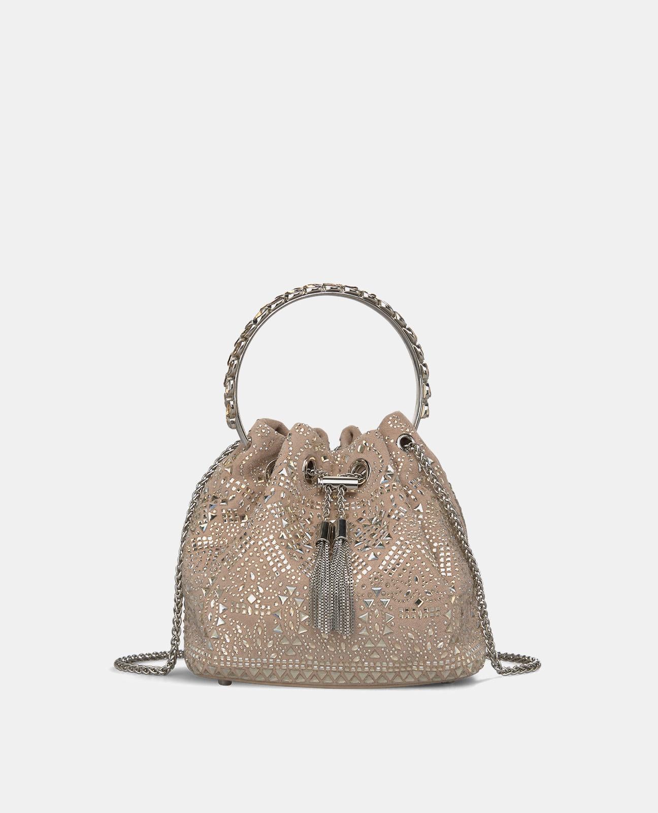 SACO DE BOWLER COM PORMENOR DE STRASS