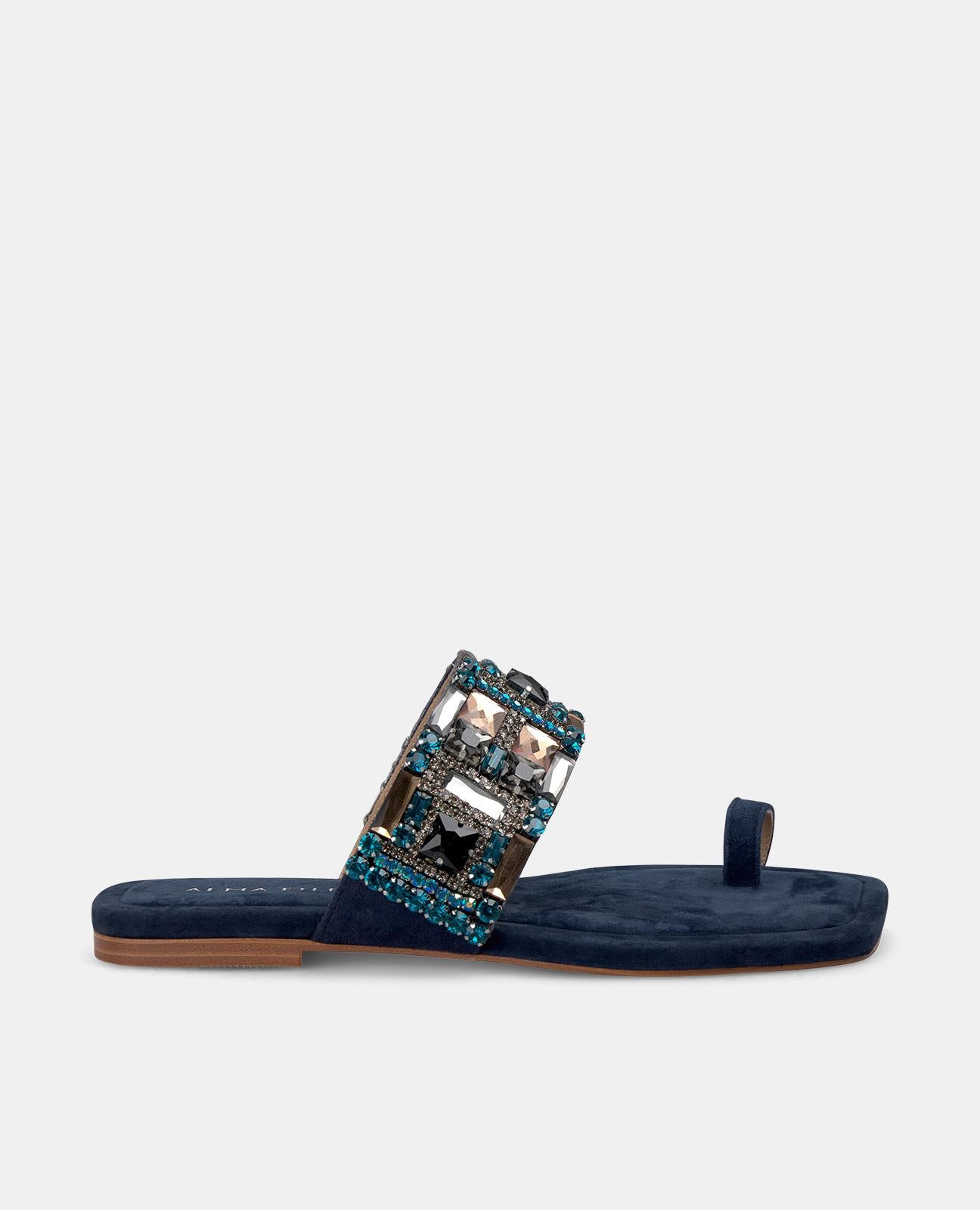 SQUARE TOE BEADED SANDAL