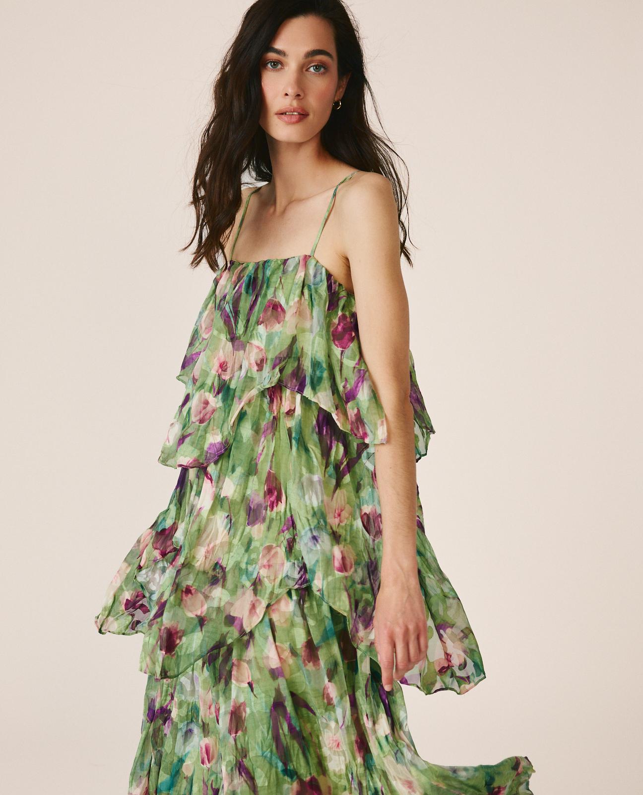 VESTIDO DE GASA FLORAL
