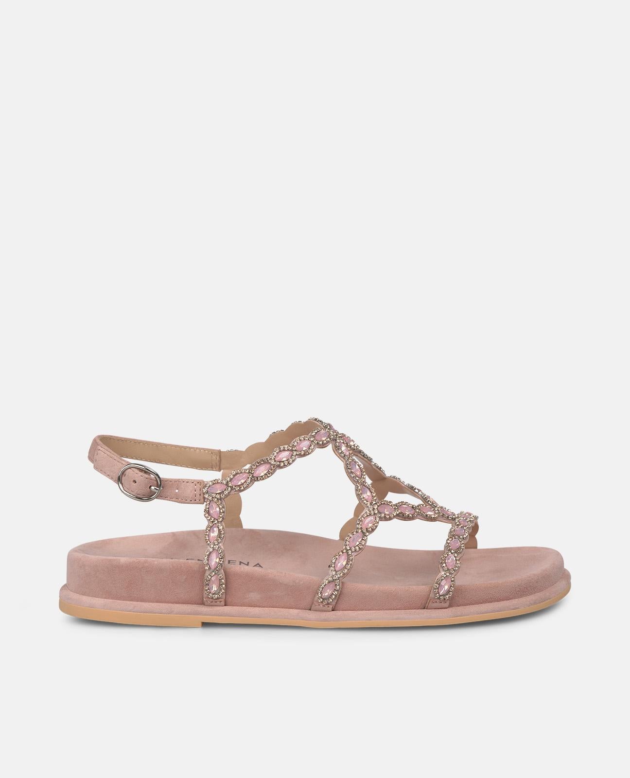 SANDALIA PLANA TIRAS BRILLO