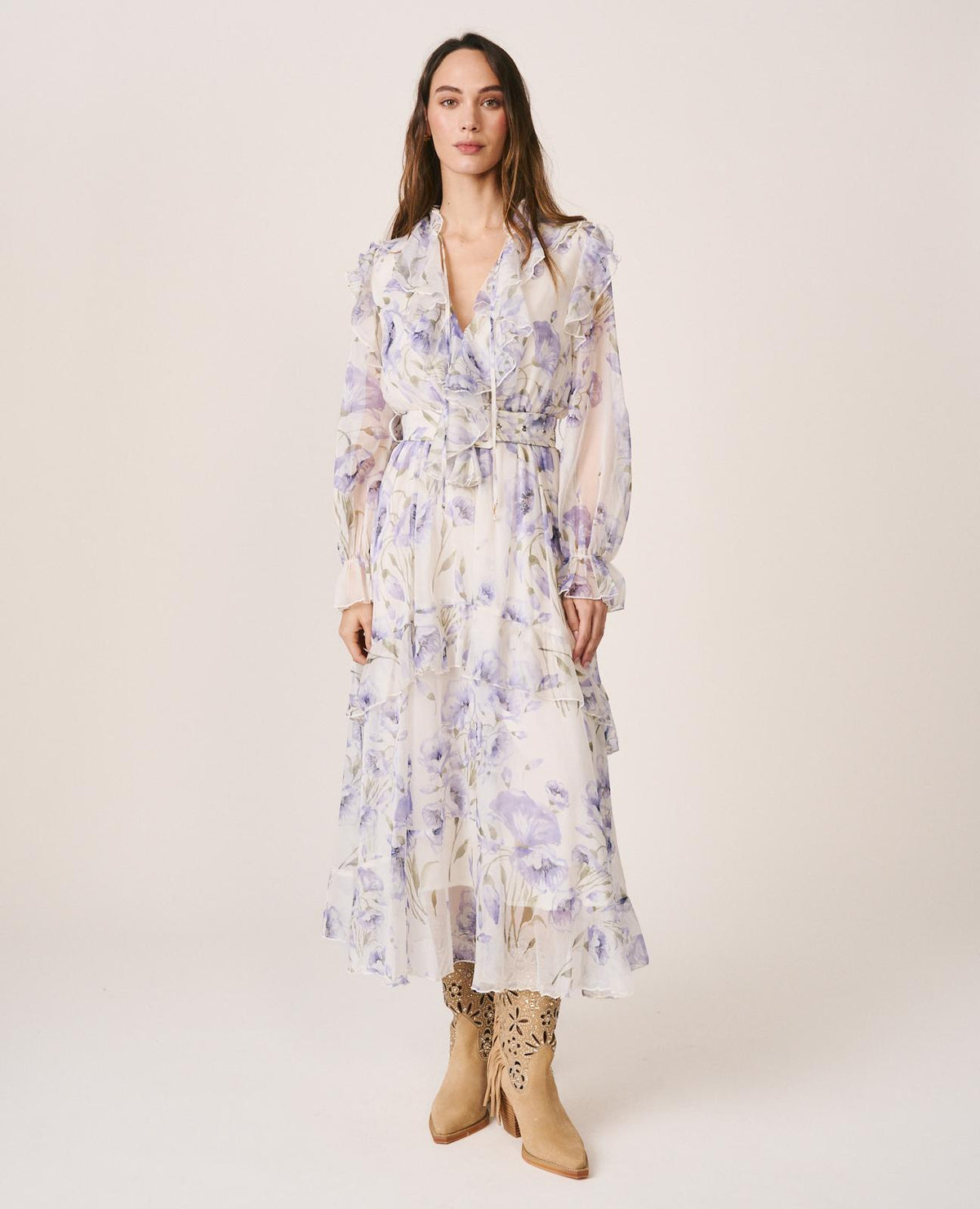 VESTIDO MIDI VOLANTES