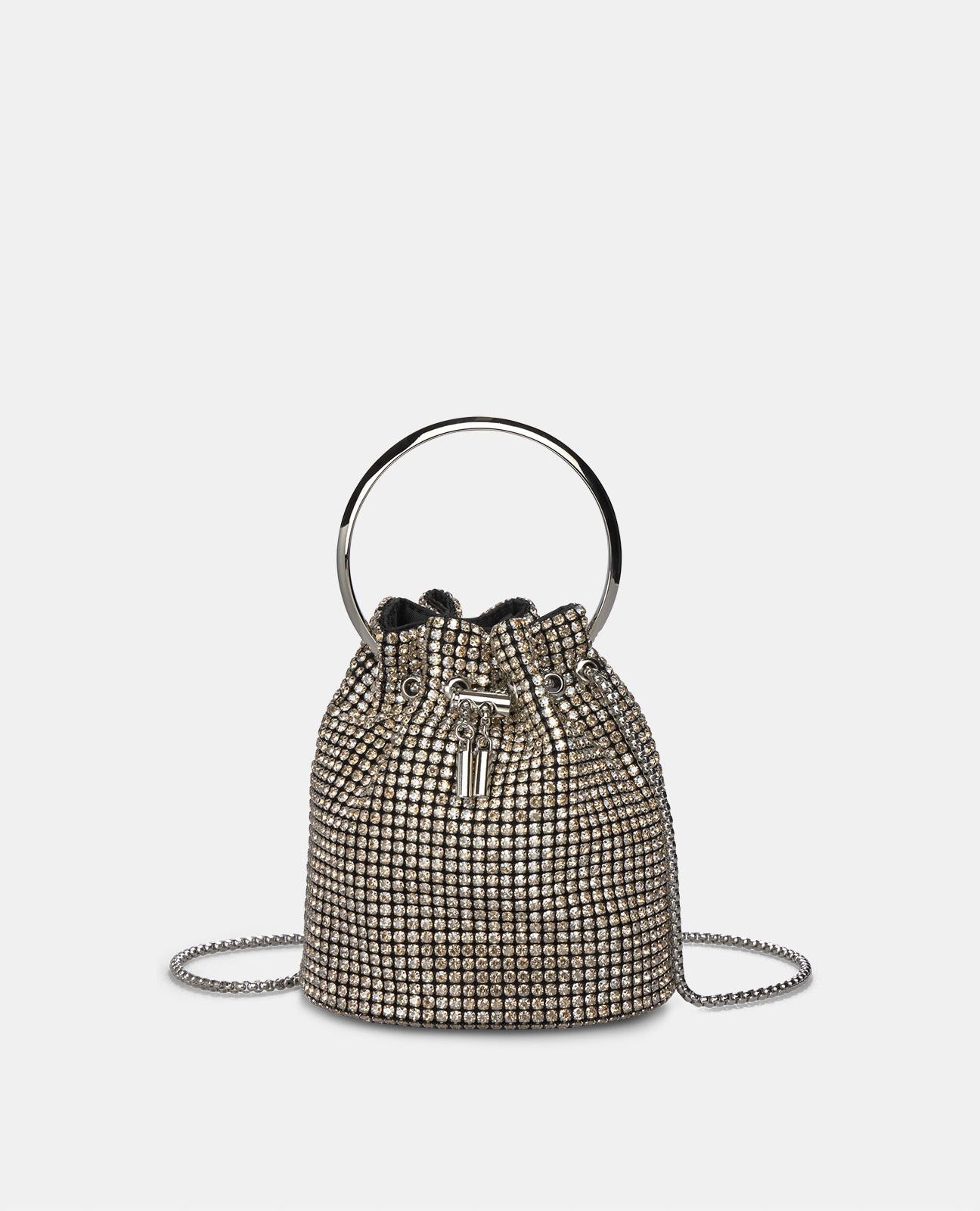 TASCHE MIT STRASSSTEINEN BESETZT