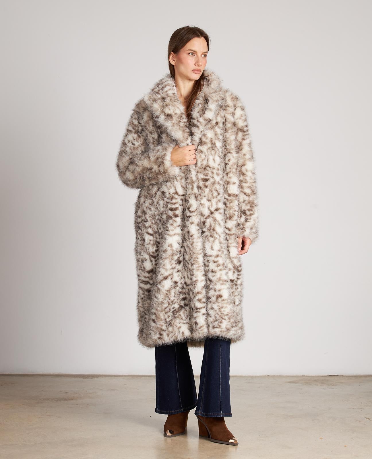 PRINTED FUR COAT