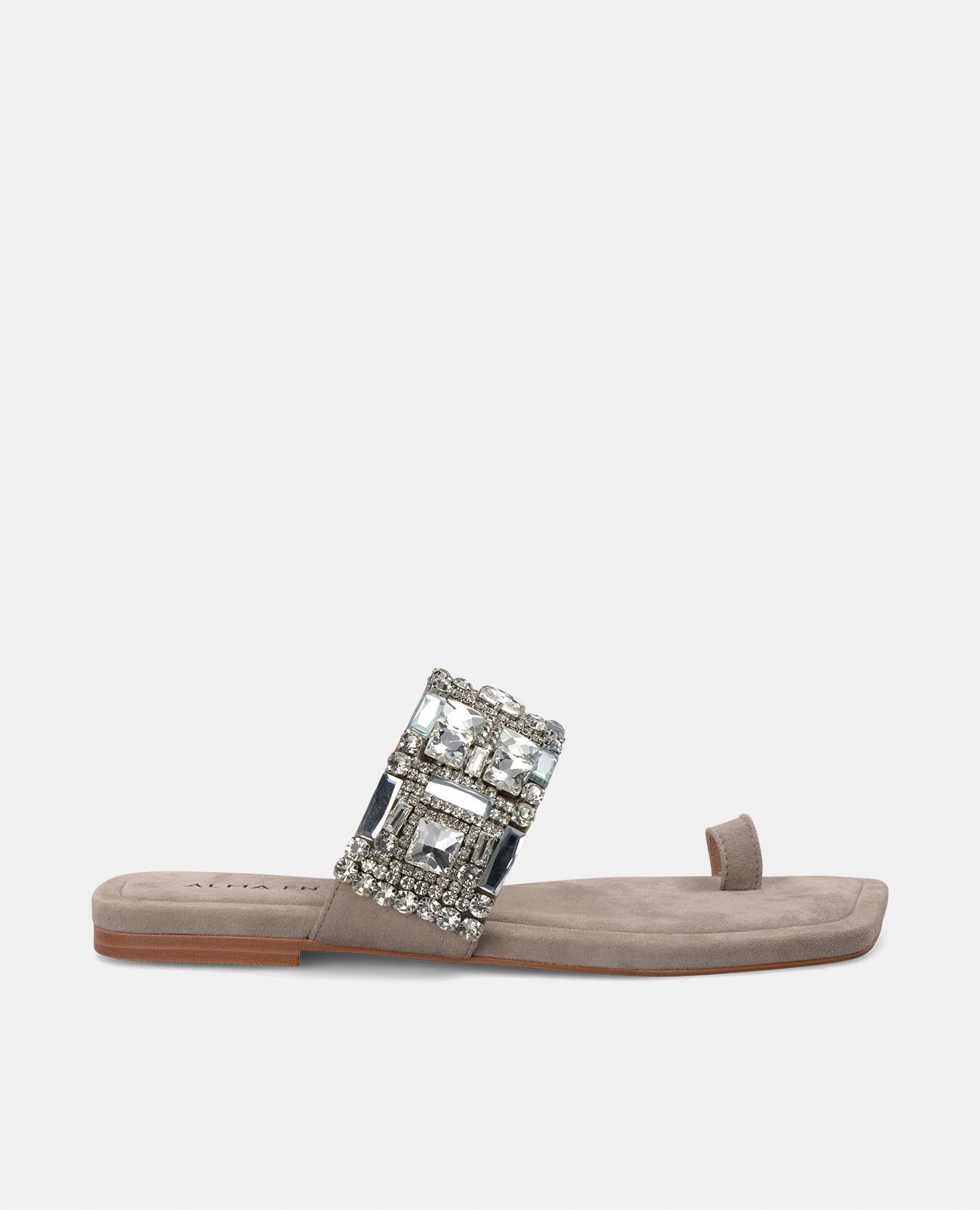 SQUARE TOE BEADED SANDAL