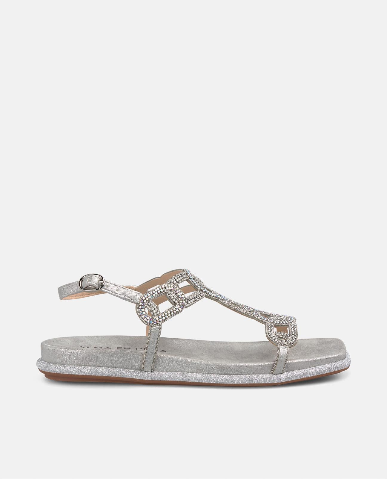 SANDÁLIA DE TIRA COM STRASS BRILHANTE