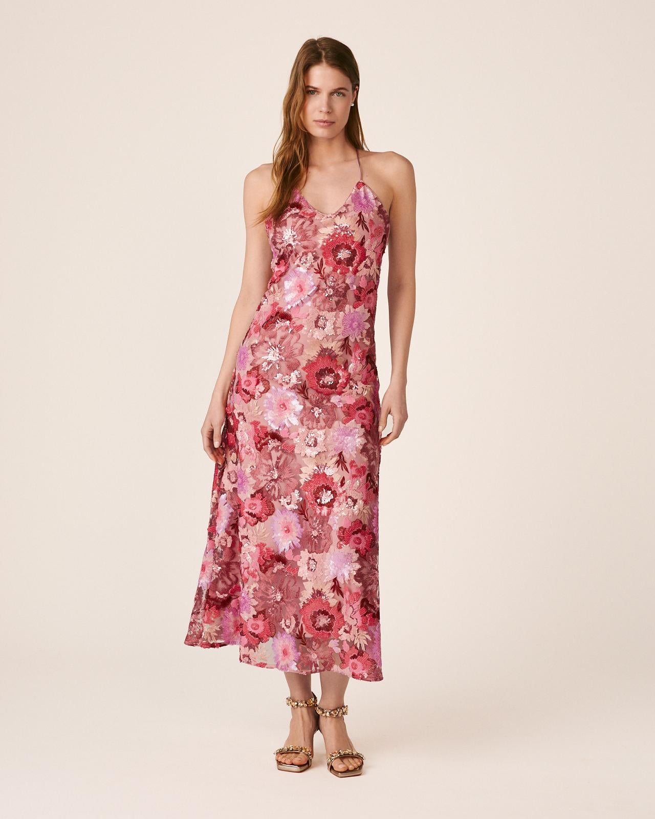 VESTIDO MIDI DE LANTEJOULAS