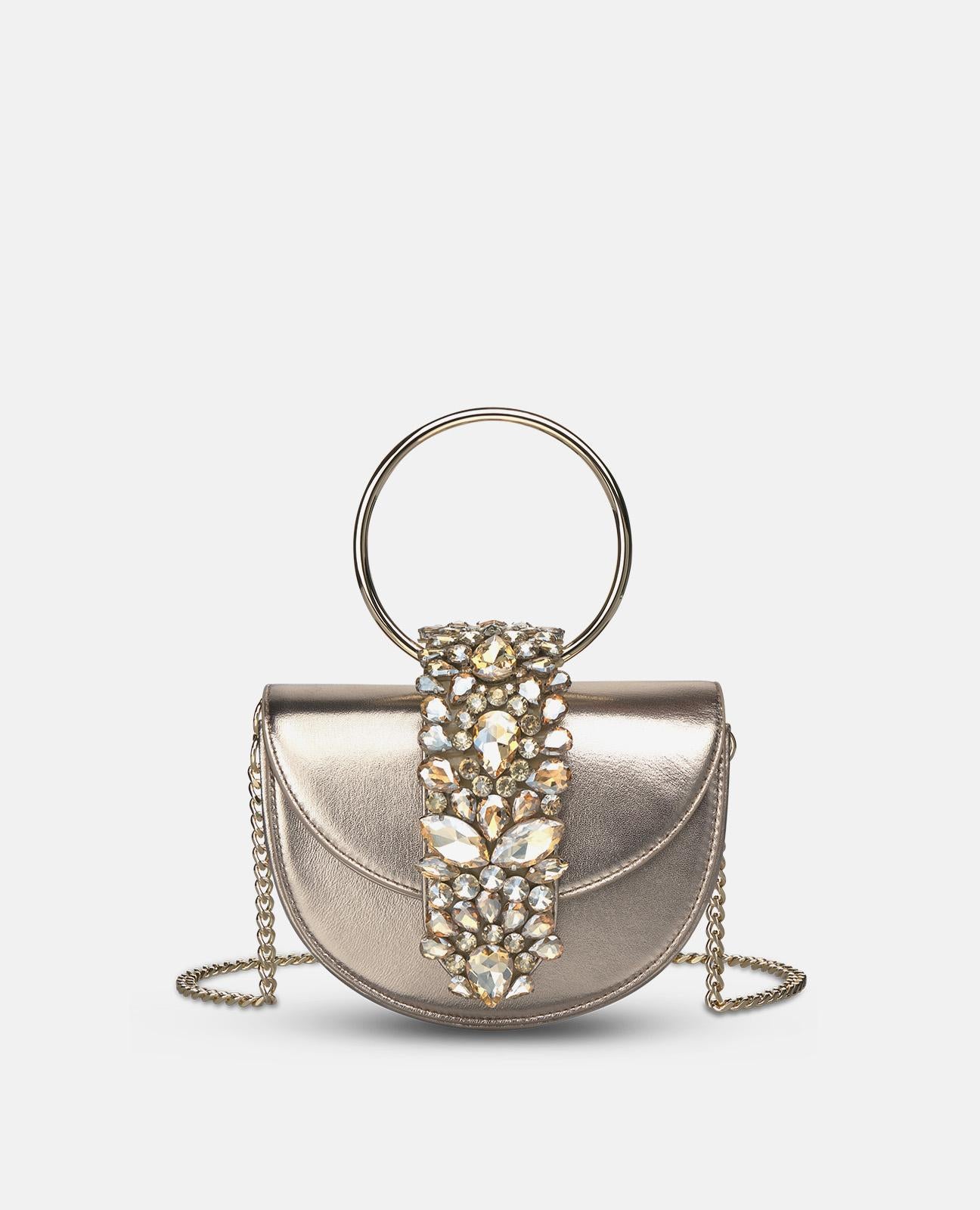 JEWELED HALF MOON BAG