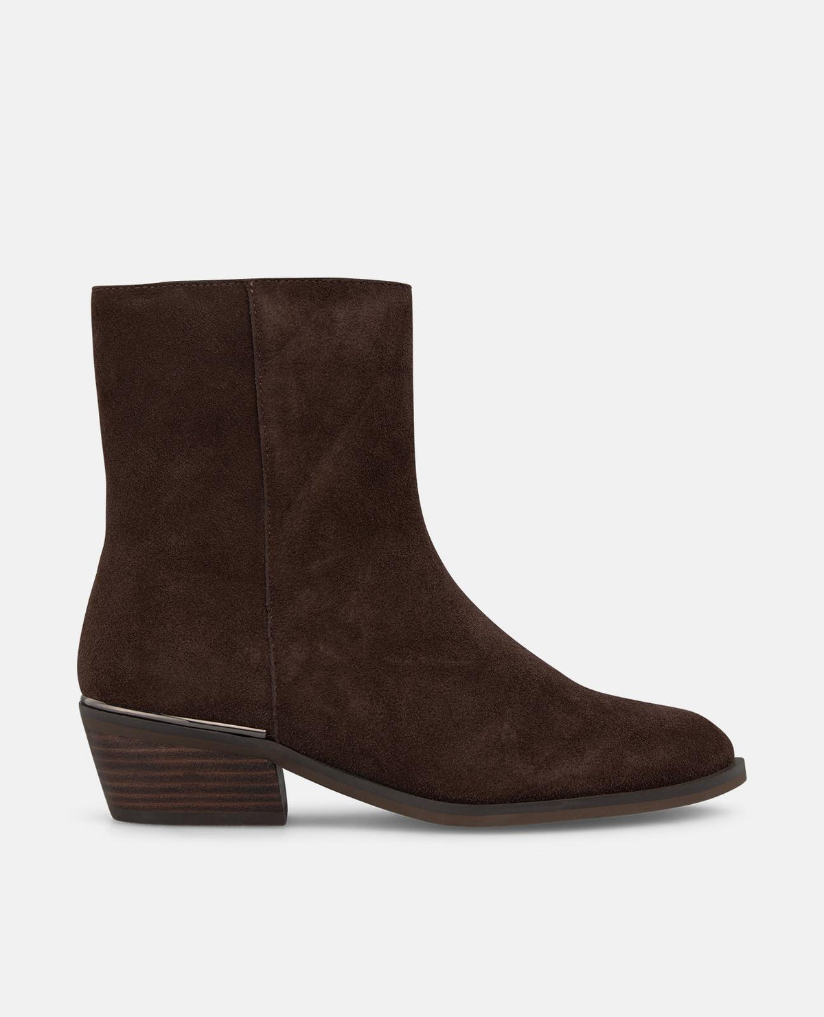 SUEDE ANKLE BOOTS WITH A ZIPPER CLOSURE