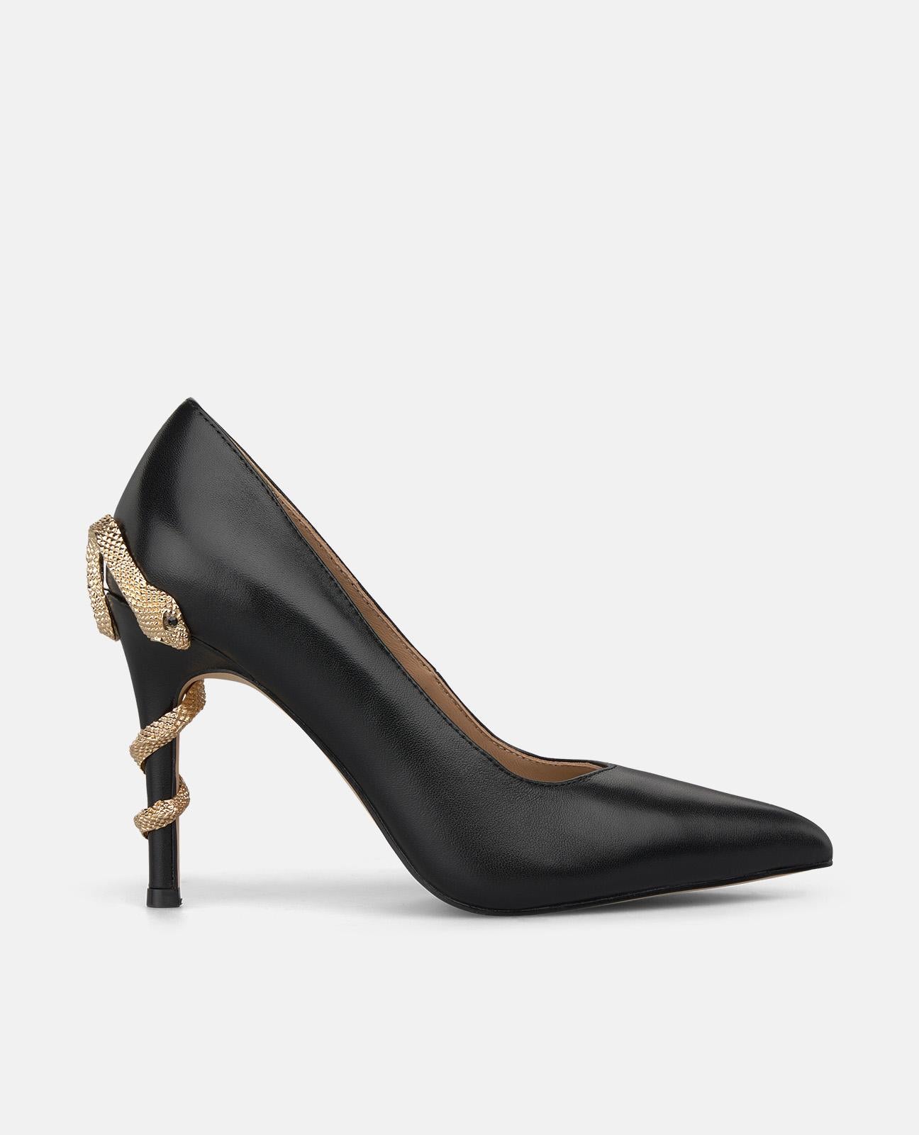 ZAPATO PIEL TACÓN CON SERPIENTE
