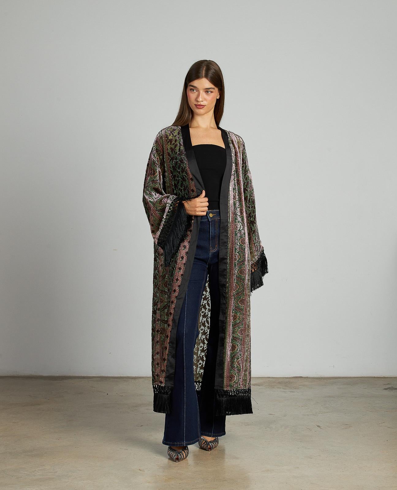 CAFTÁN TERCIOPELO ESTAMPADO