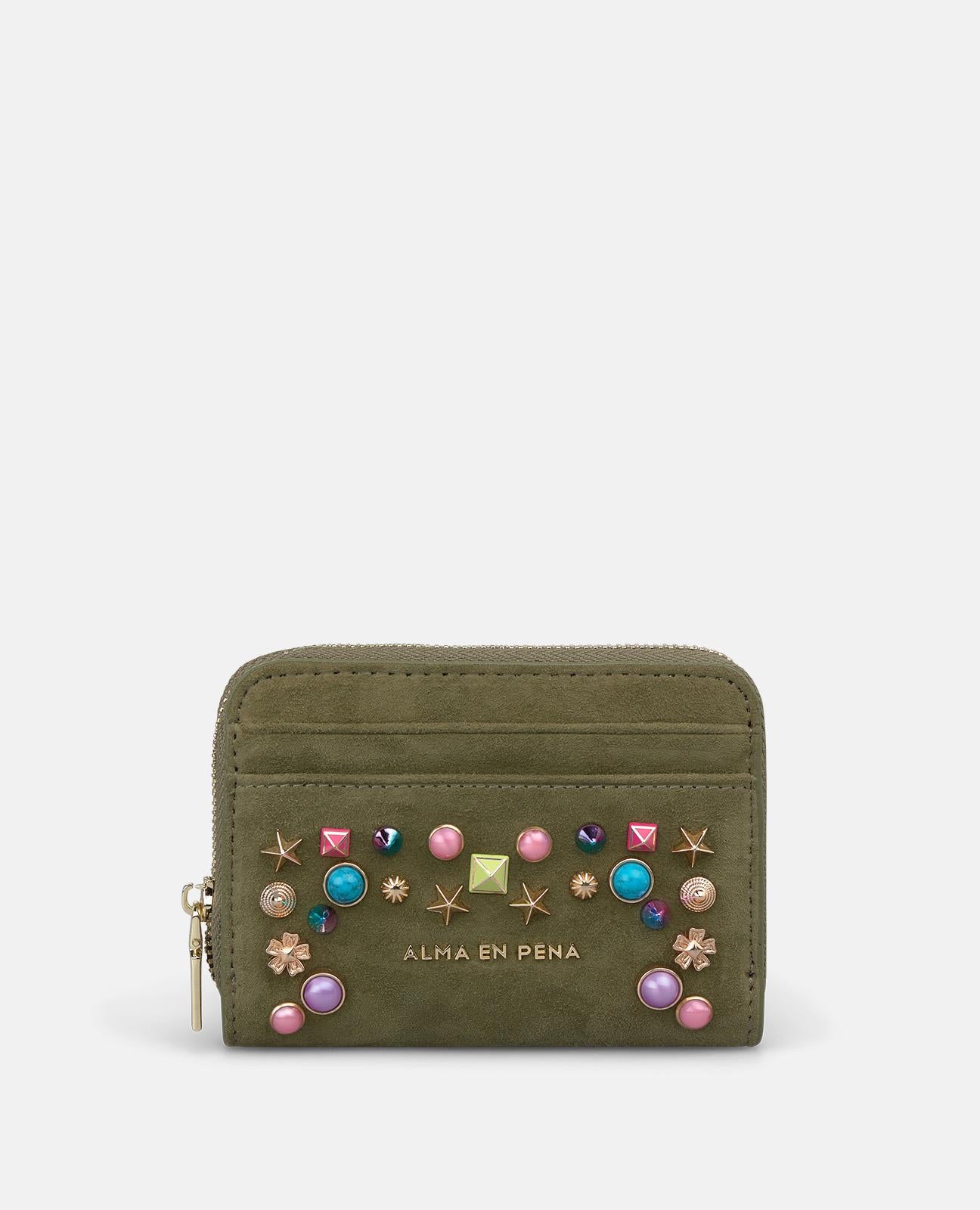 CARTERA CUADRADA TACHAS MULTICOLOR