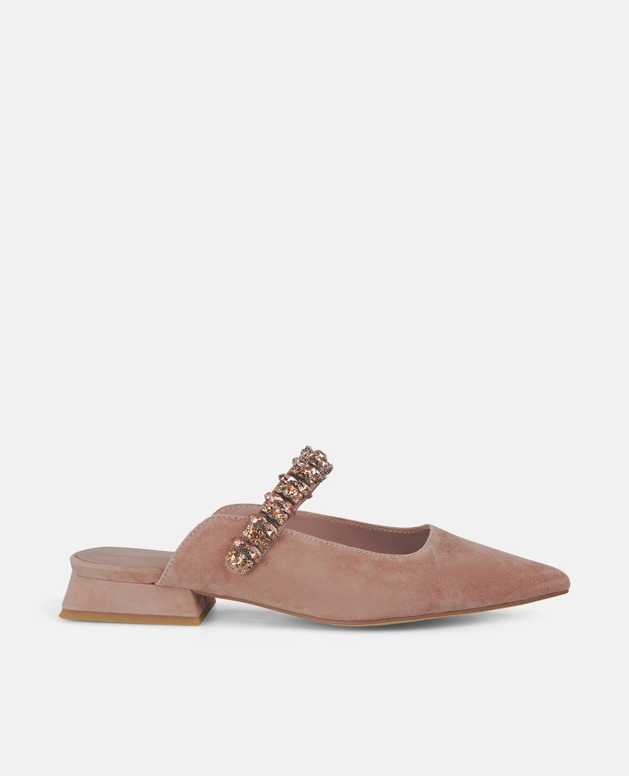 HEELED SHOE WITH RHINESTONES STRAP