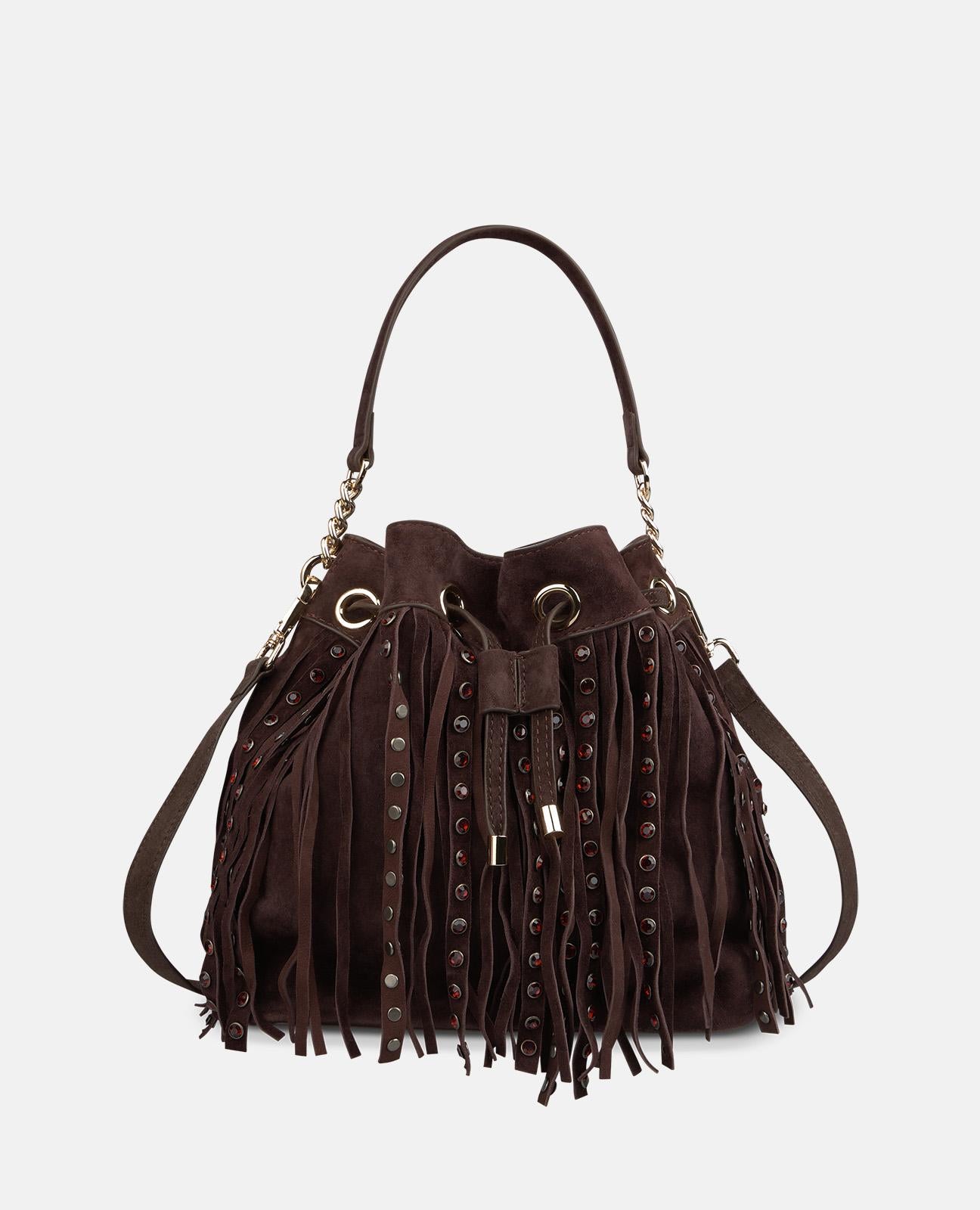 BOLSO BOMBONERA ANTE CON DETALLES METÁLICOS