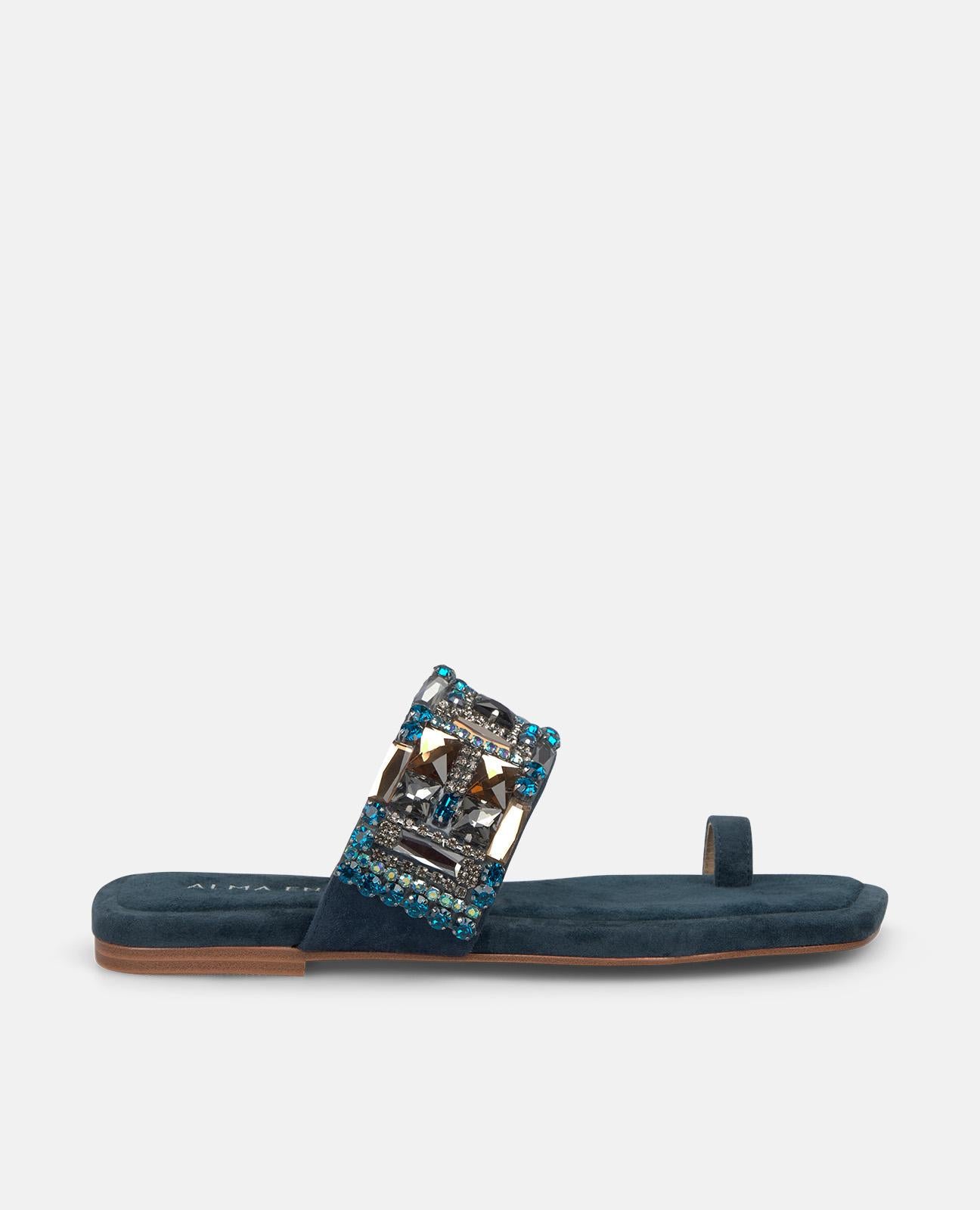 SANDALIA TIRA PEDRERIA PLANA