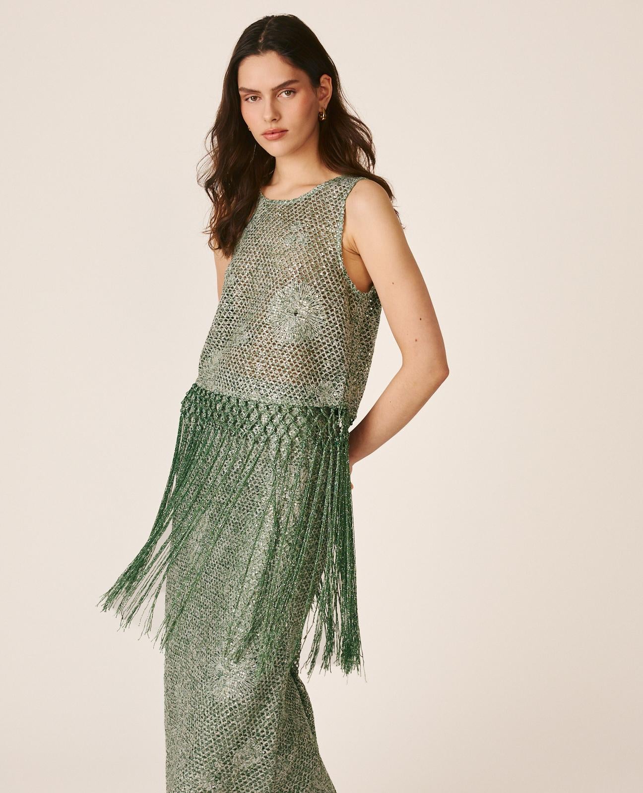 TOP FLECOS LENTEJUELAS