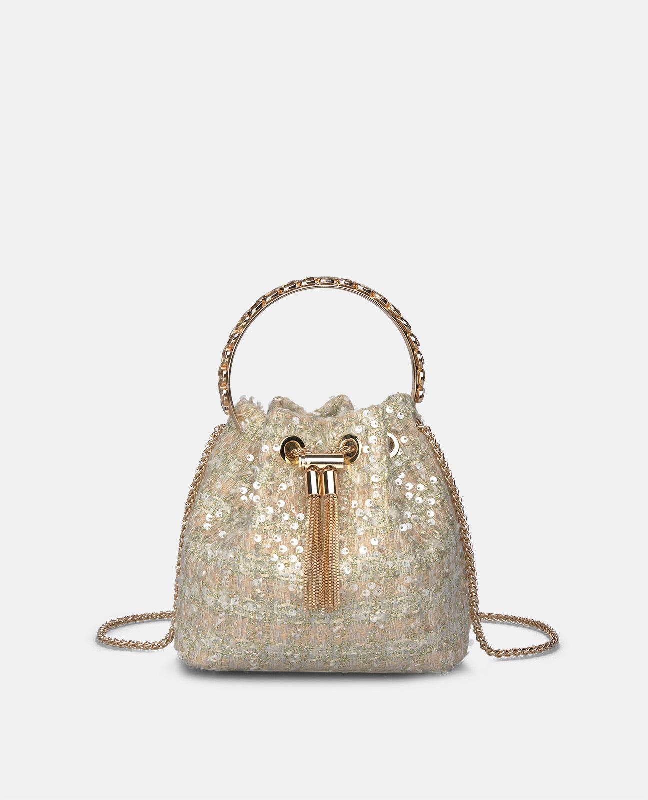 SAC À MAIN AVEC POIGNÉE EN STRASS