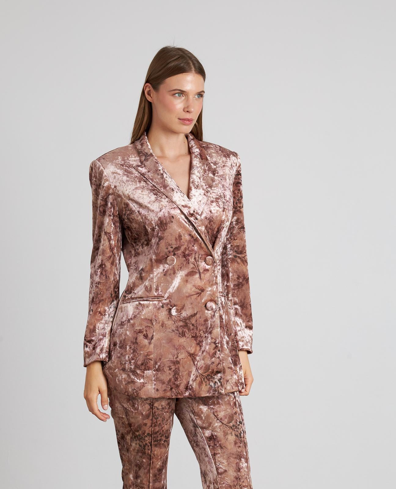 VELVET DOUBLE BREASTED BLAZER