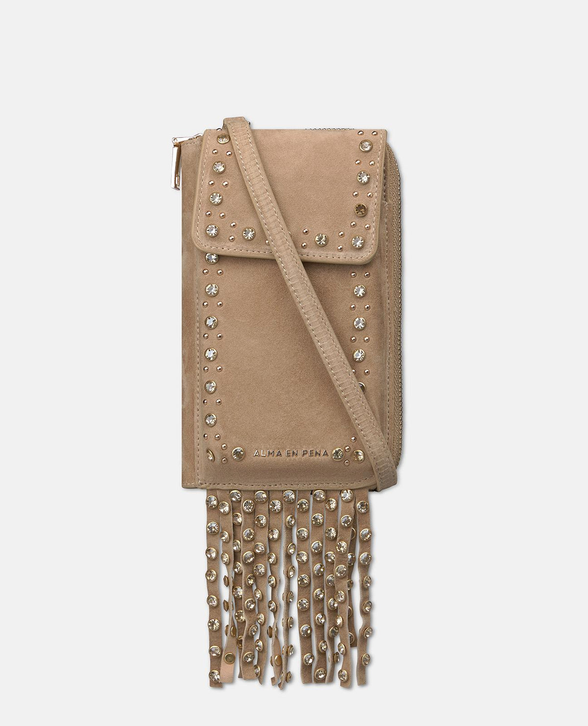 BOLSO CARTERA NATALIA DE ANTE CON FLECOS