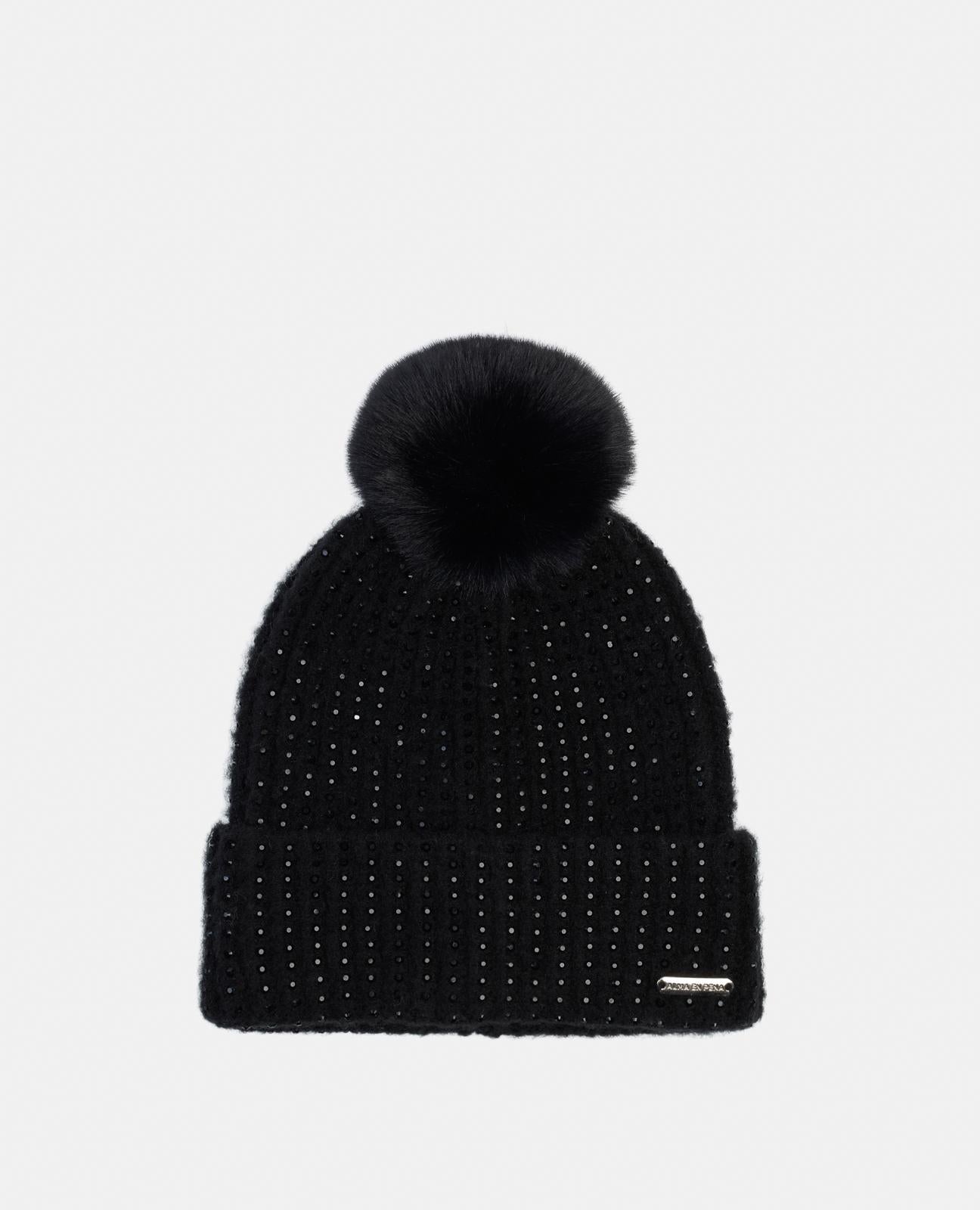 KNITTED HAT WITH RHINESTONES