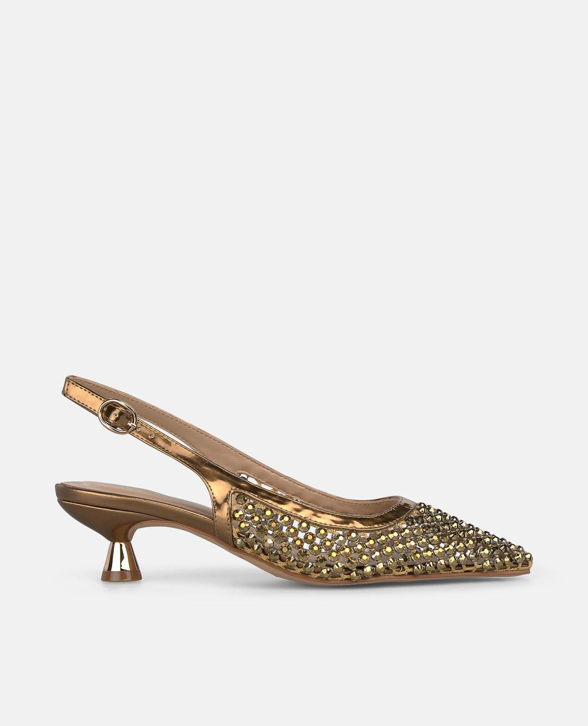 METALLIC EFFECT MESH SLIP-ON SHOE