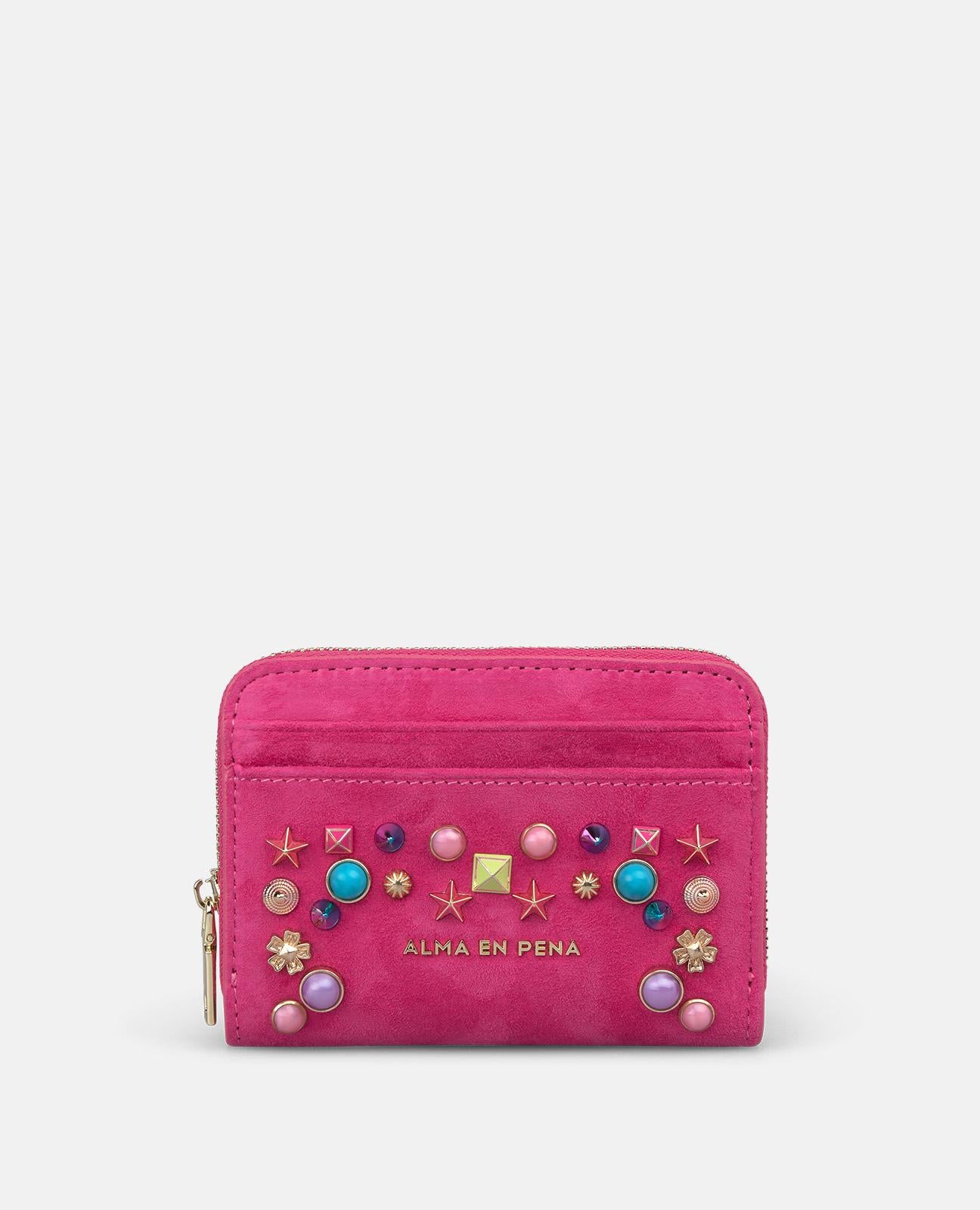 CARTERA CUADRADA TACHAS MULTICOLOR