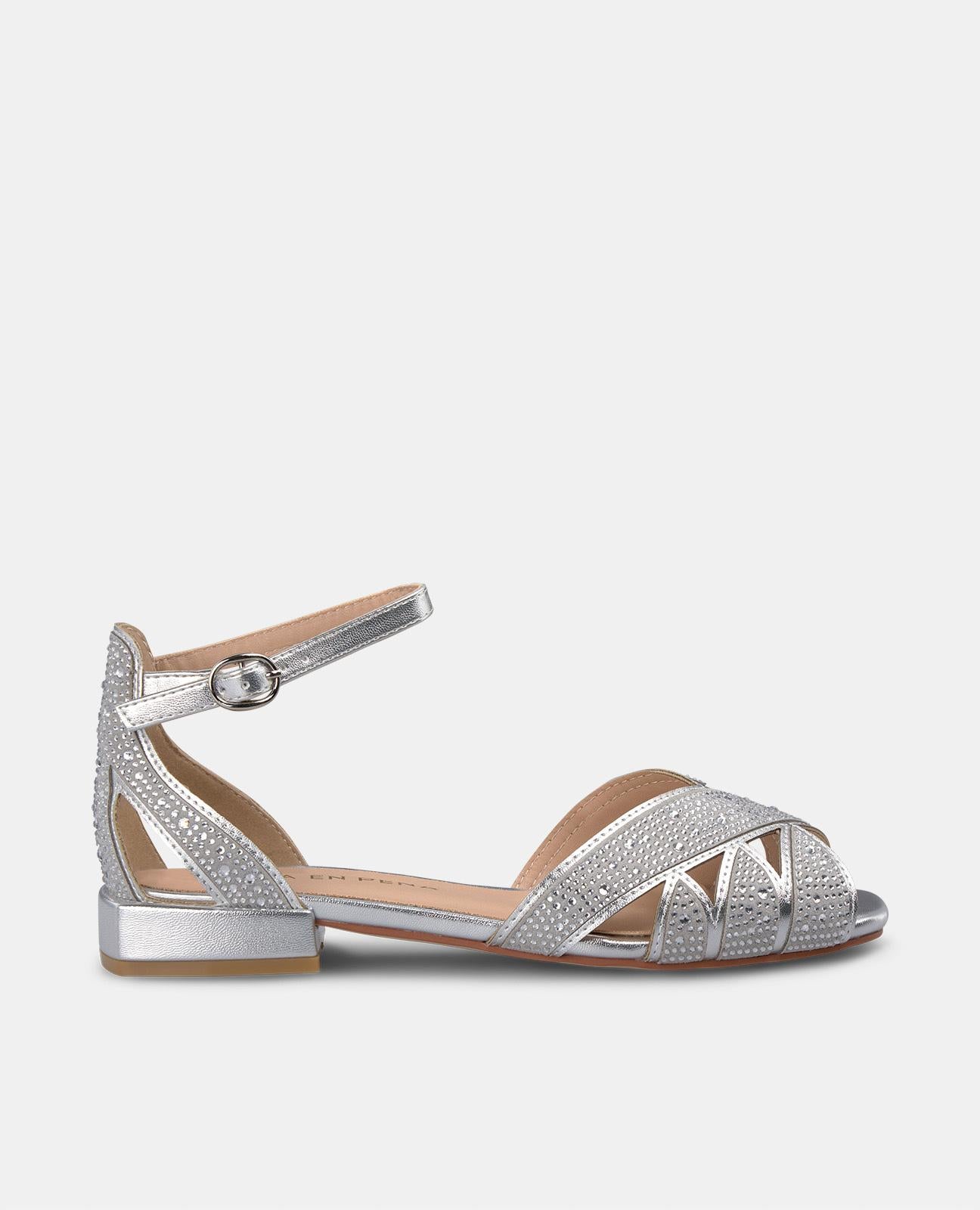 SANDALIA PLANA ABERTURA PEDRERÍA