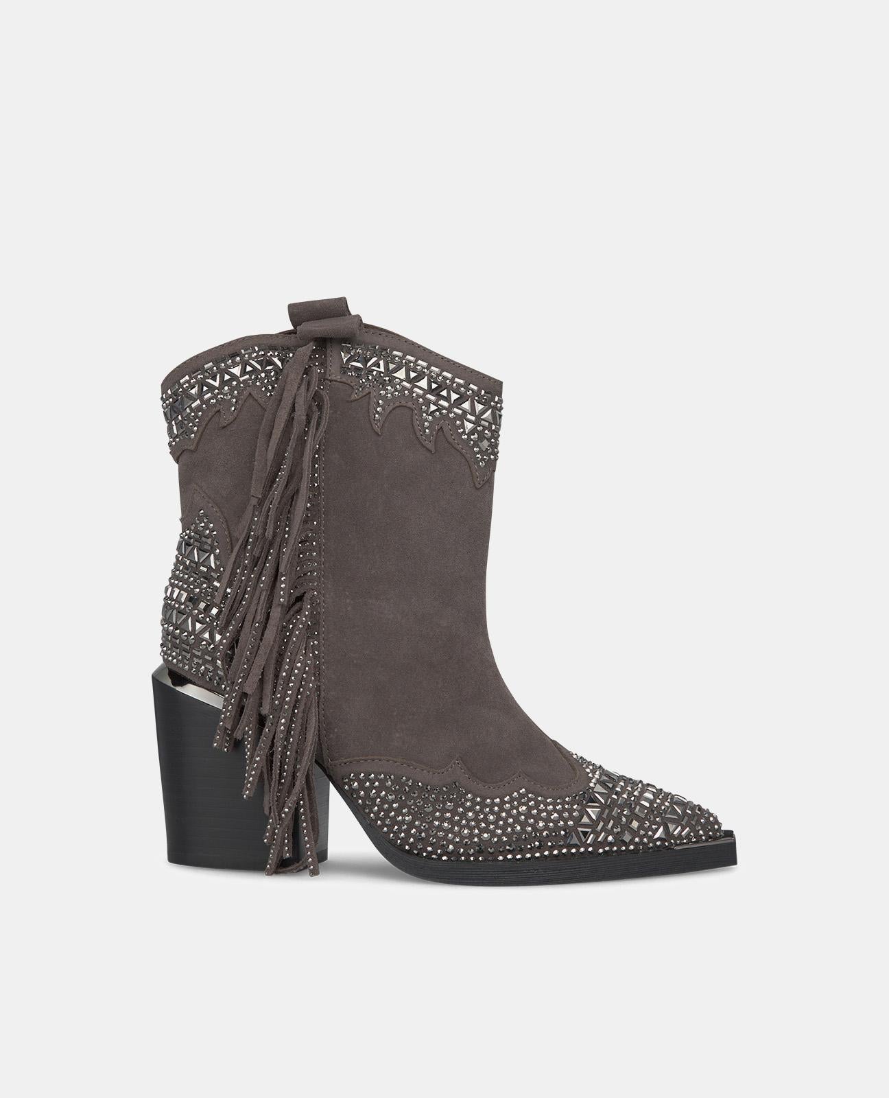 BOTTE DE CHEVILLE AVEC FRANGES LATÉRALES