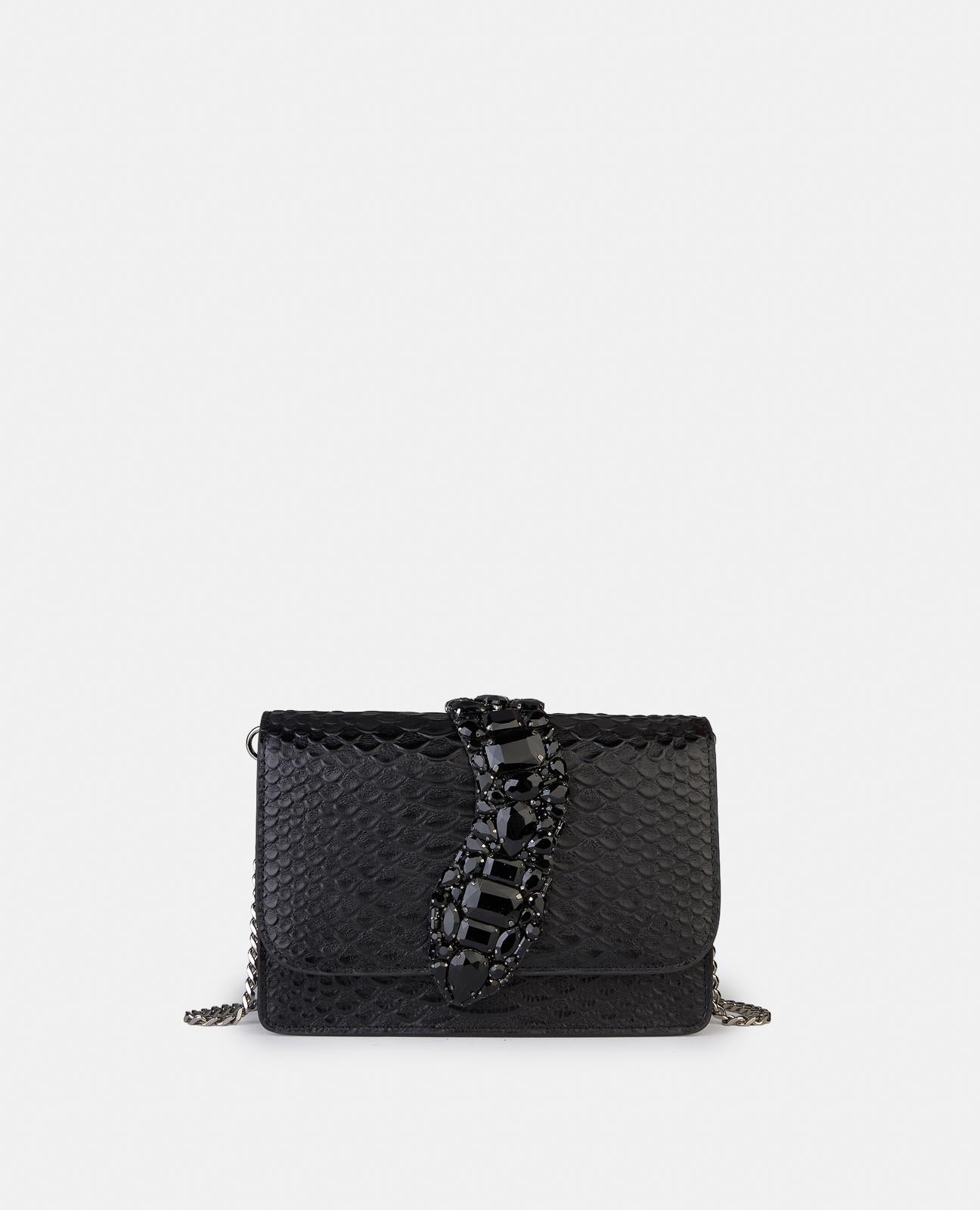 SNAKE FLAP SHOULDER BAG