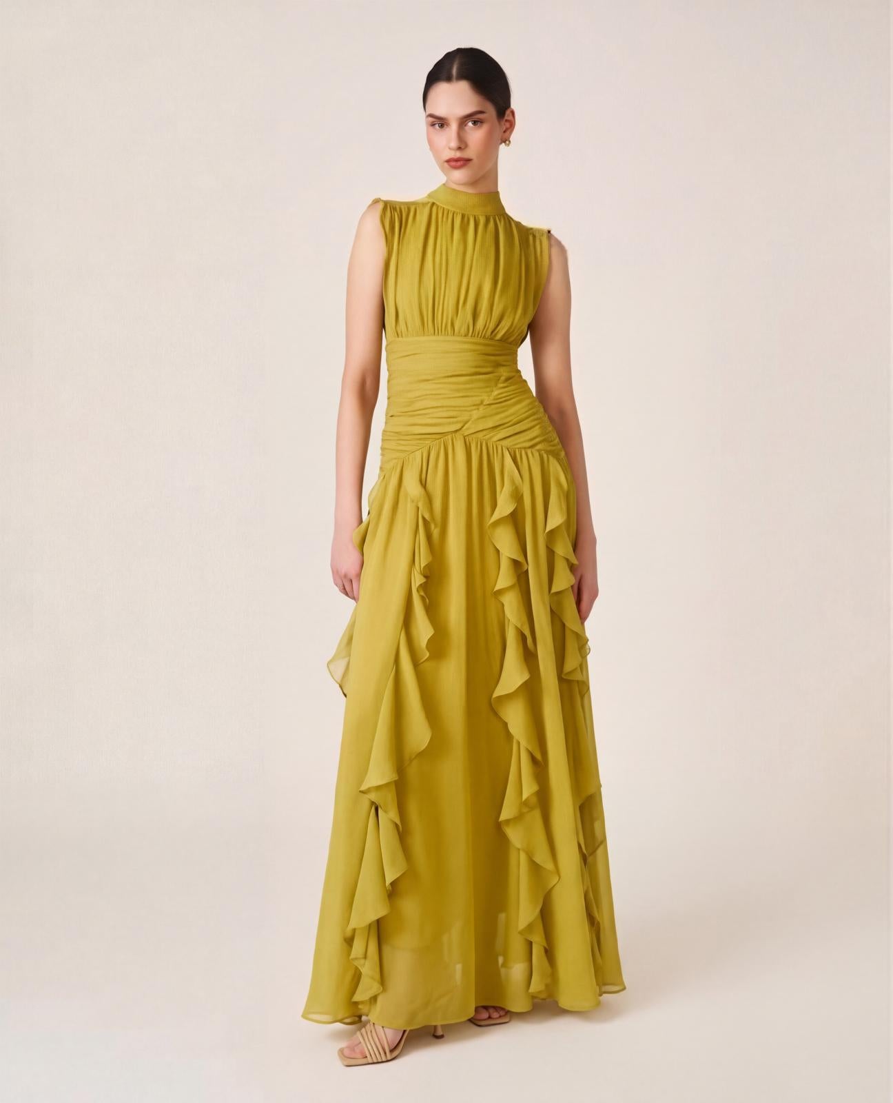 LONG DRESS WITH RUFFLES