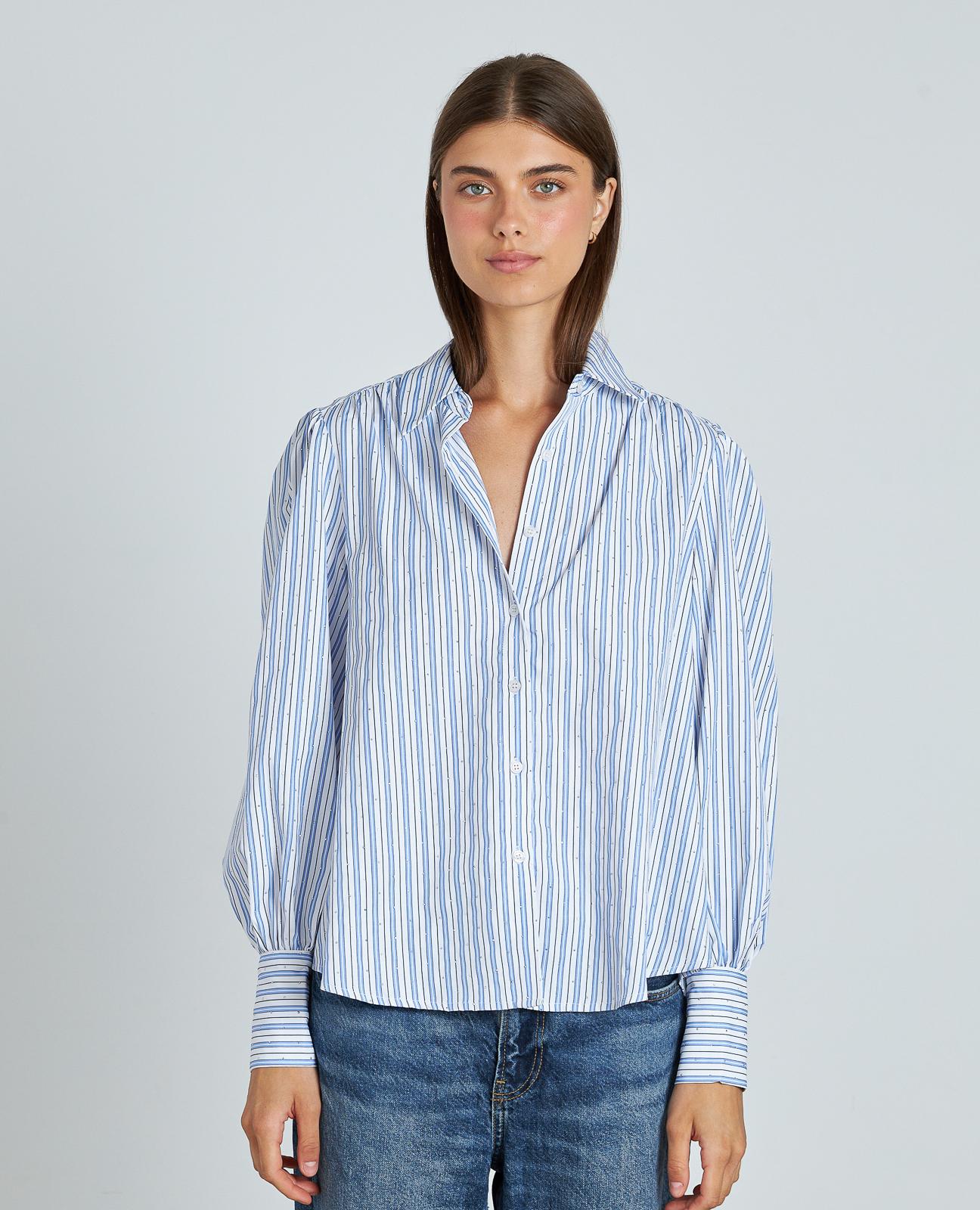 CHEMISE RAYÉE AVEC STRASS