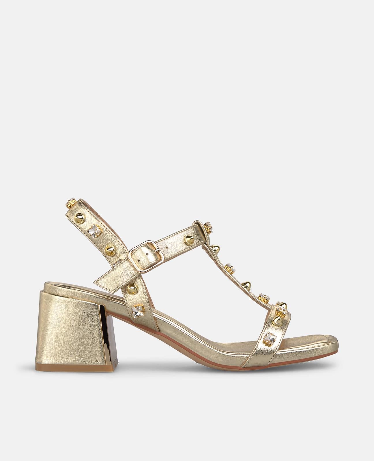 SANDALIA METALIZADA PEDRERIA