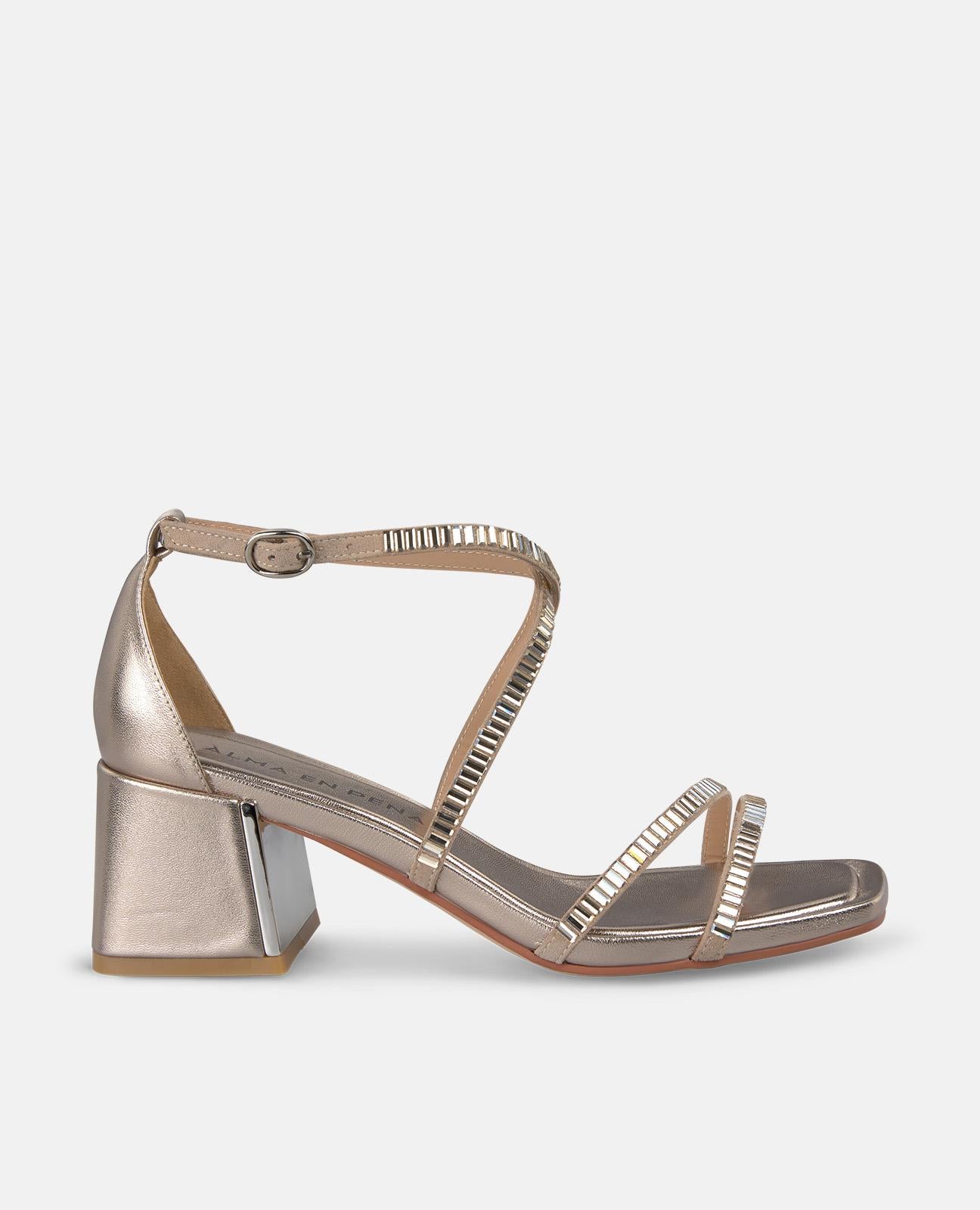 CRYSTAL STRAPS HEEL SANDAL