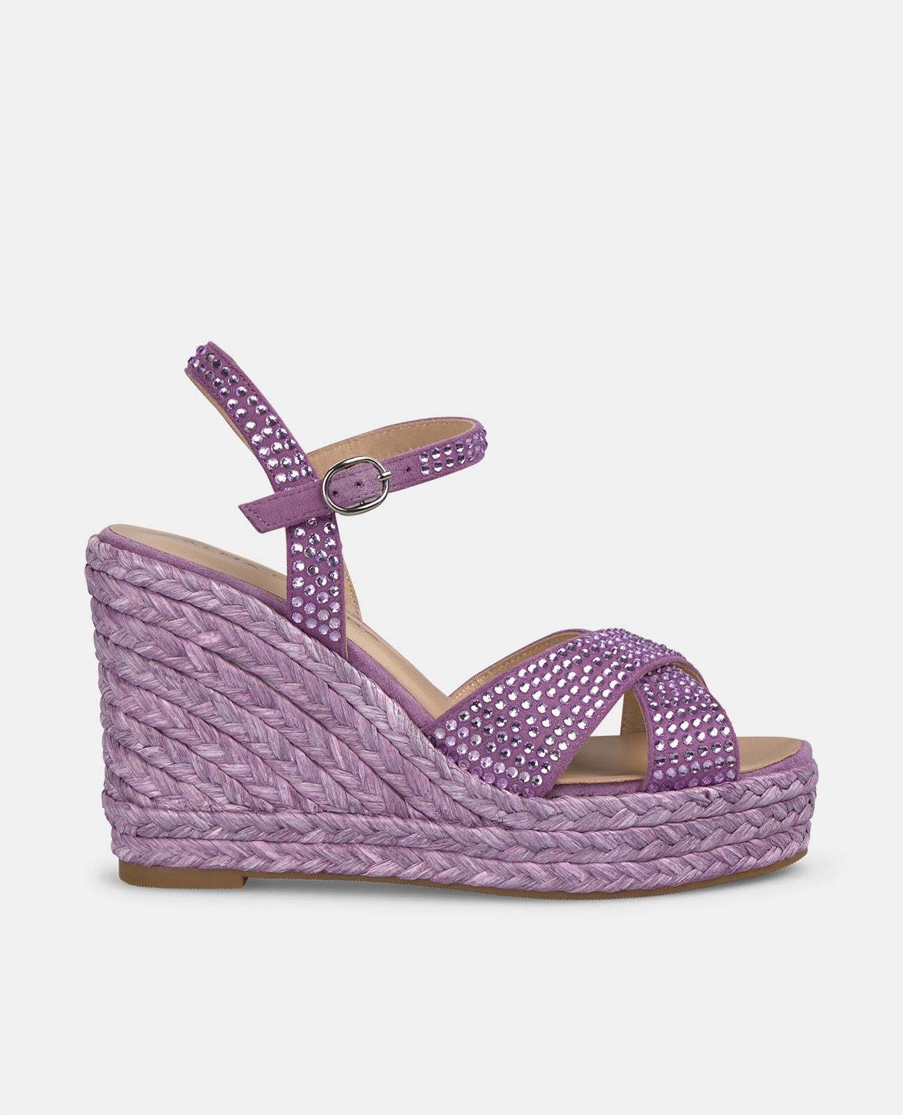 BRAIDED WEDGE WITH RHINESTONES