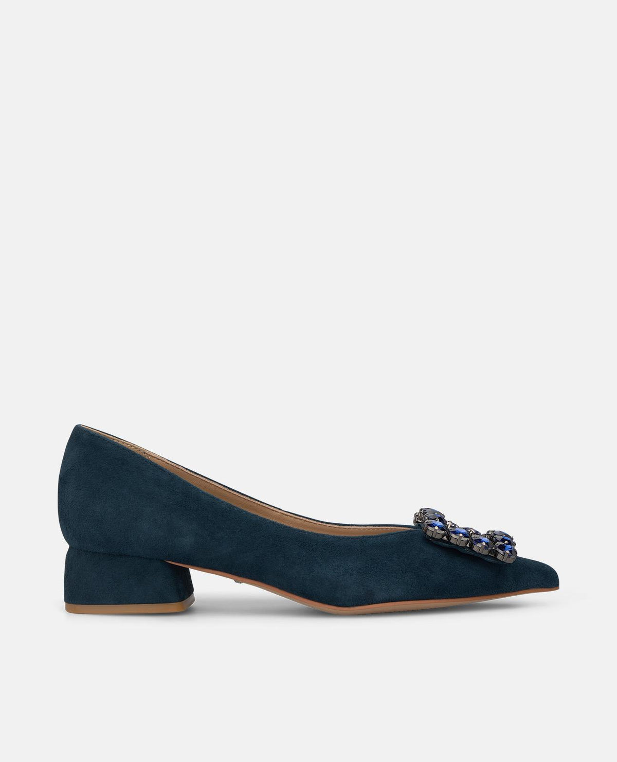 SAPATO DE PELE COM FLOR