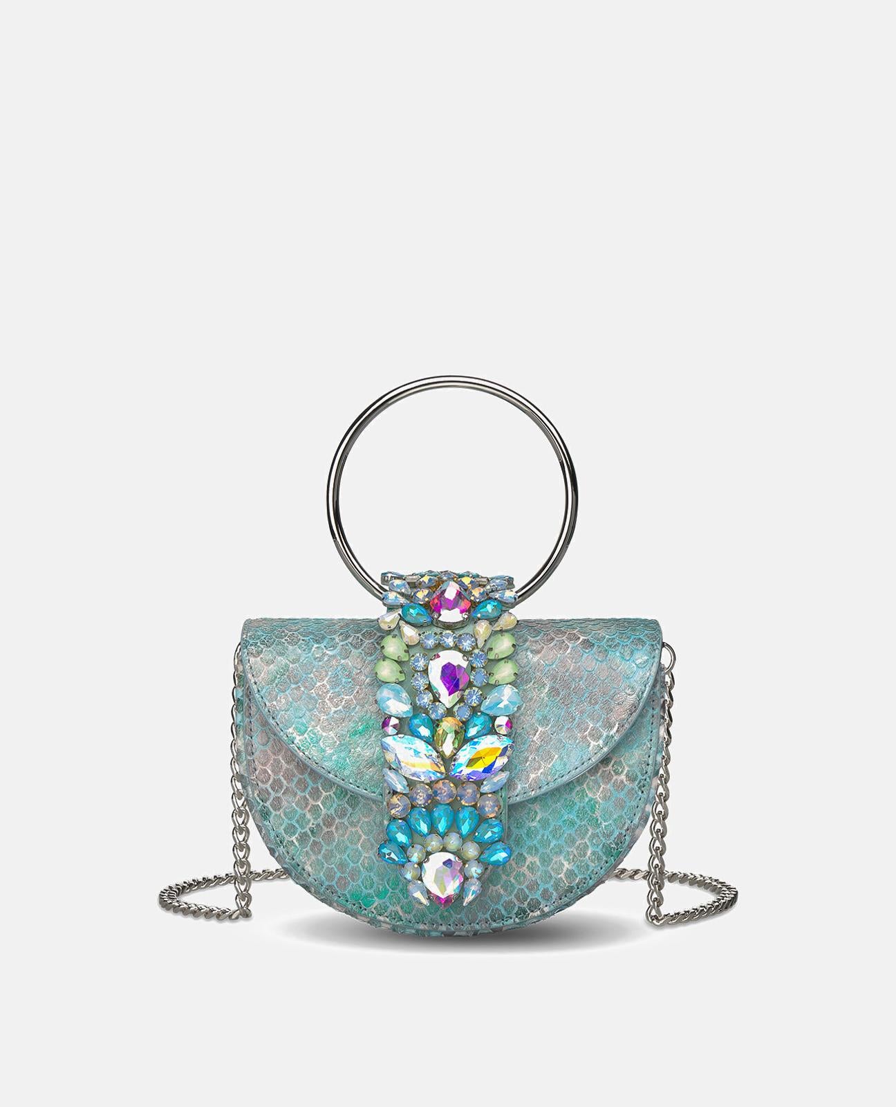 JEWELED HALF MOON BAG