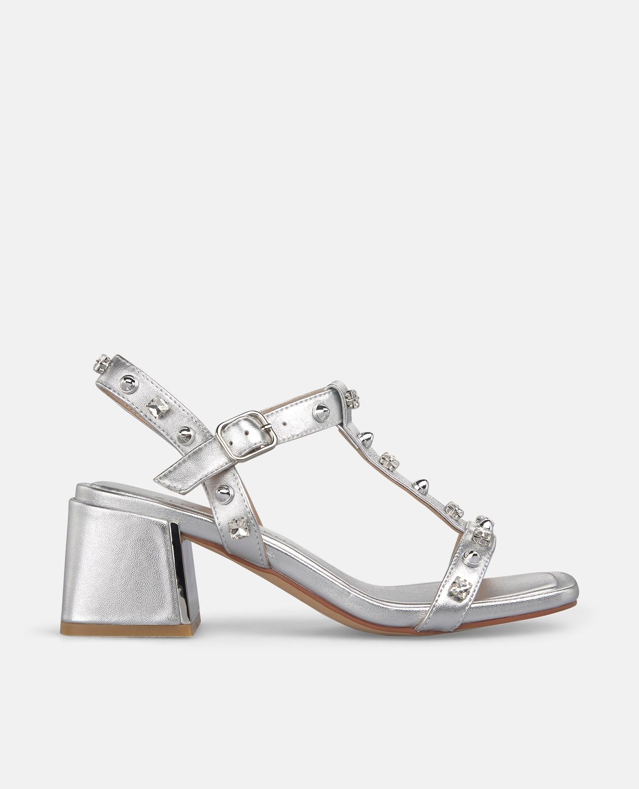 SANDALIA METALIZADA PEDRERIA