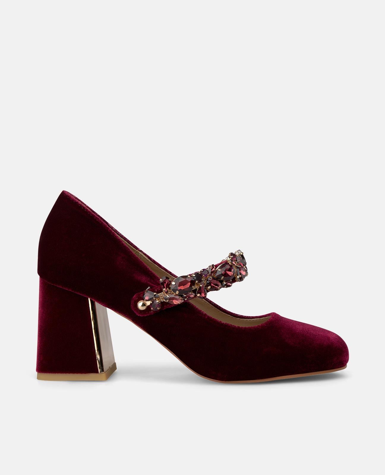 ZAPATO SALÓN DE TERCIOPELO CON HEBILLA