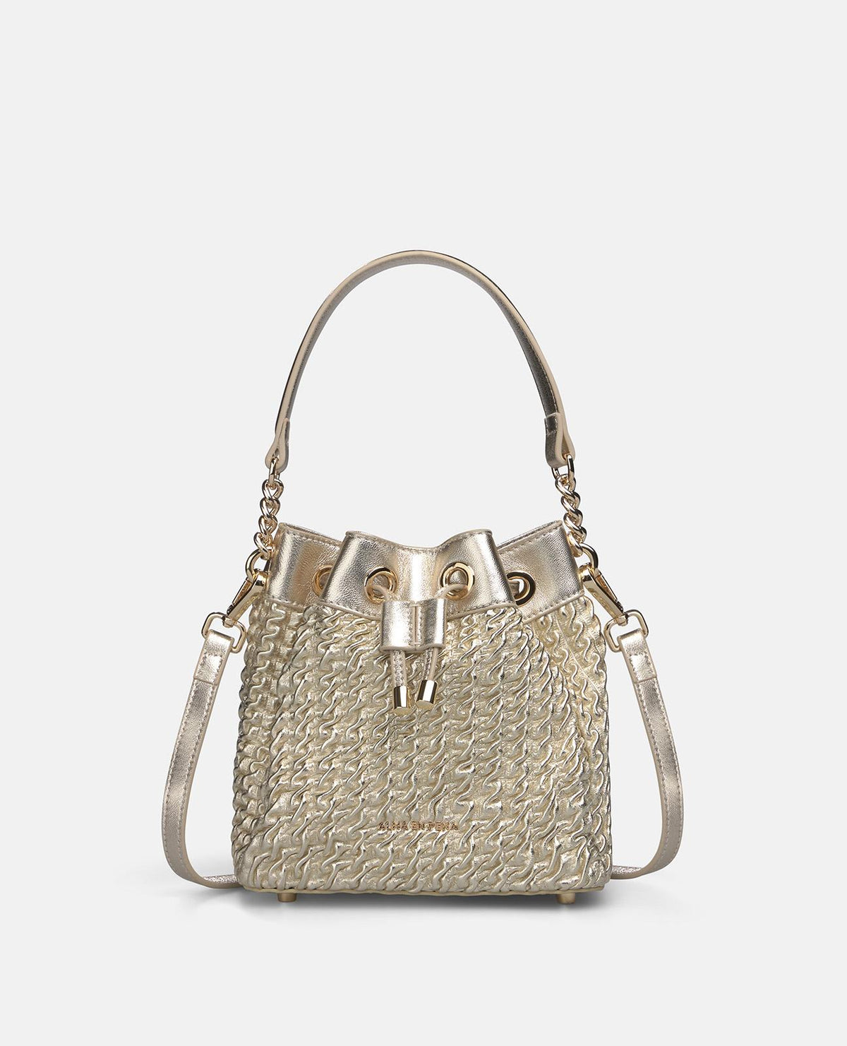 BOLSO BOMBONERA TEXTURIZADO DE PIEL