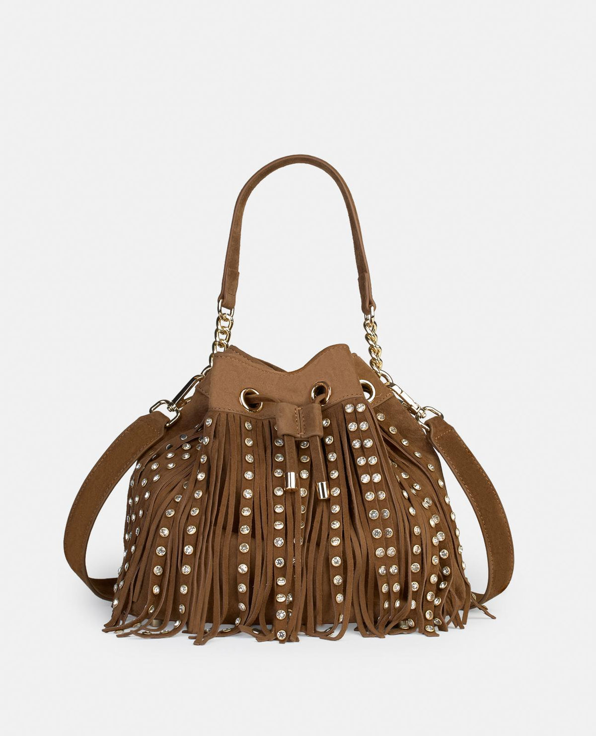 BORSA CON FRANGE E BORCHIE