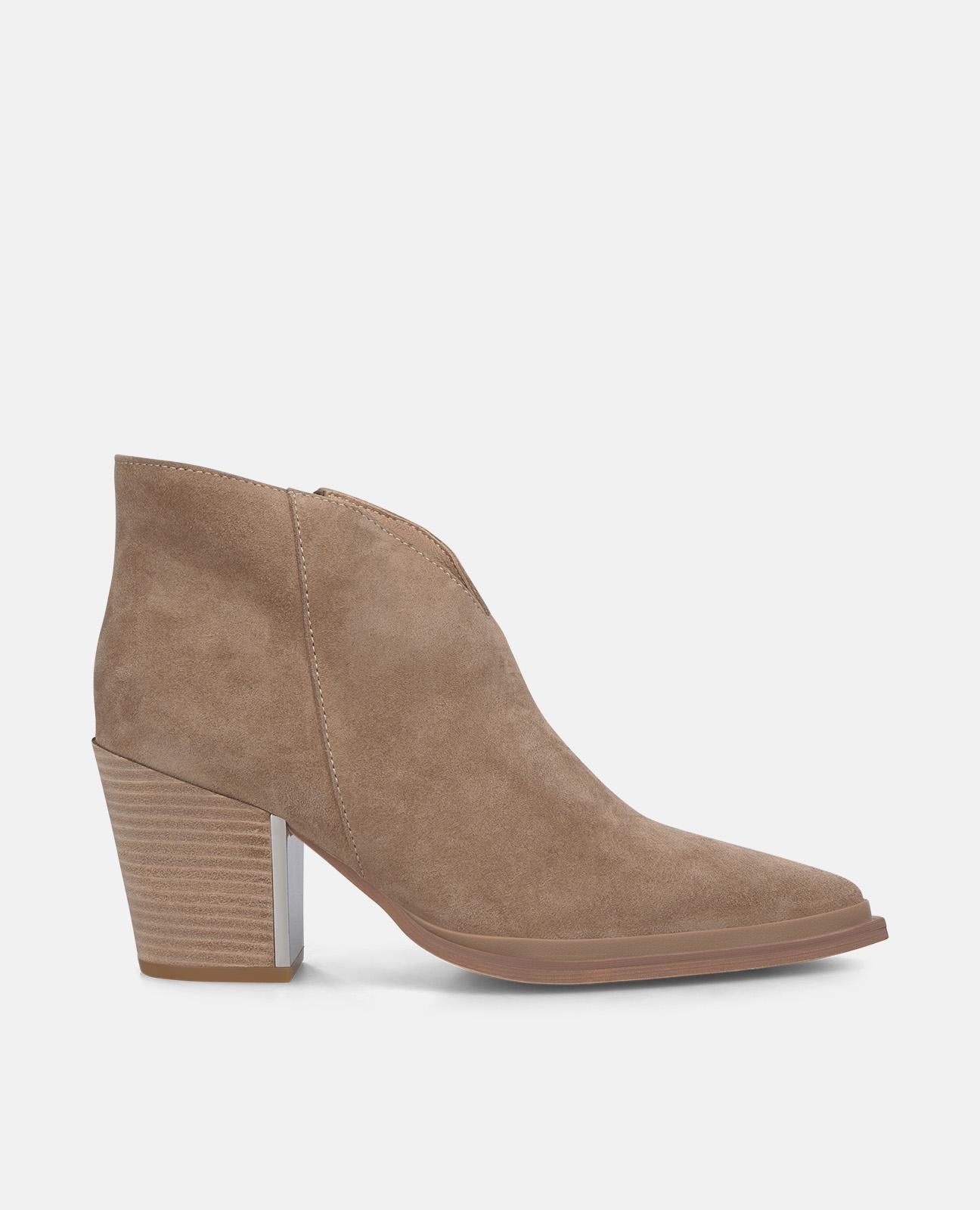 BOTTE DE CHEVILLE À TALON OUVERT