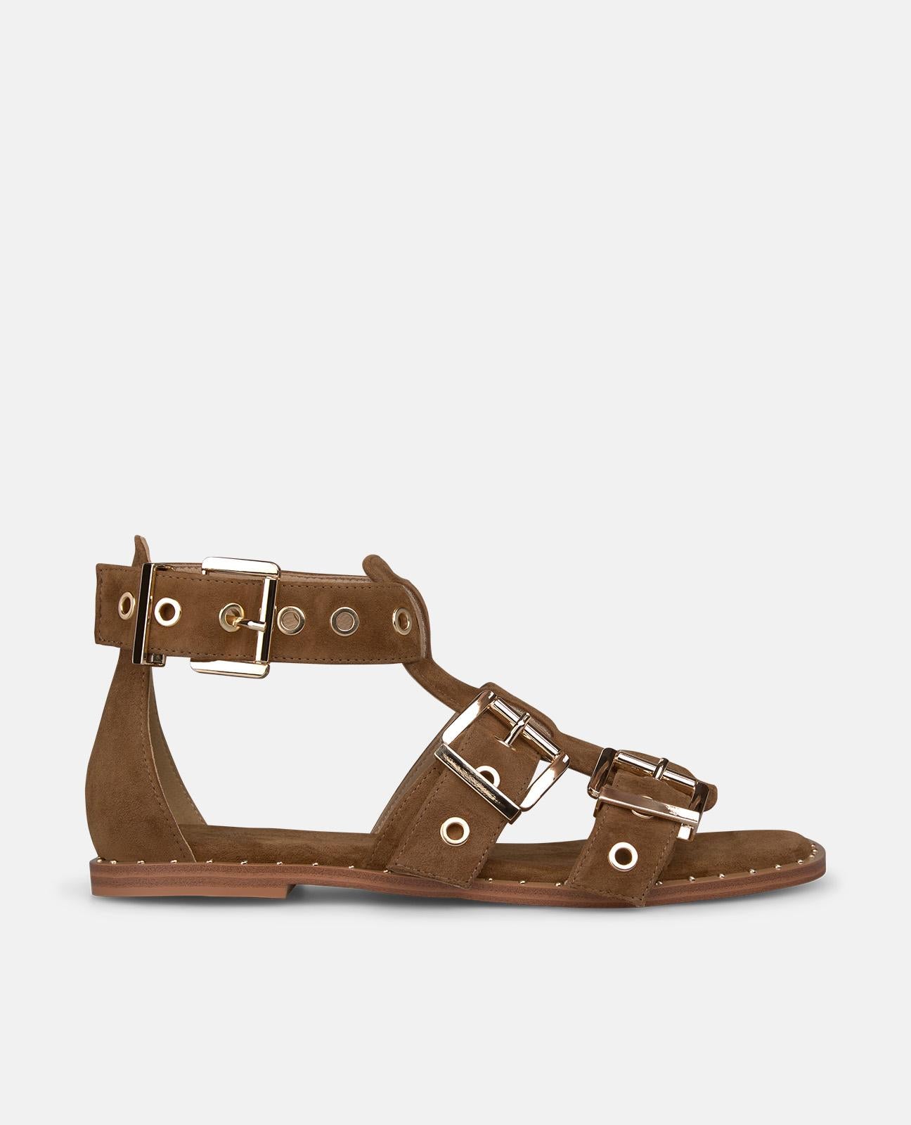 SANDALIA PLANA CON HEBILLA ANCHA