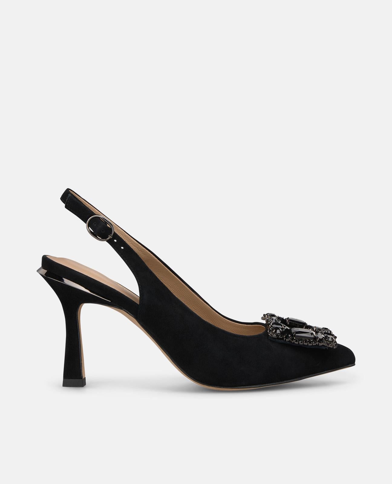 SALON DESTALONADO CON HEBILLA PEDRERIA NEGRO