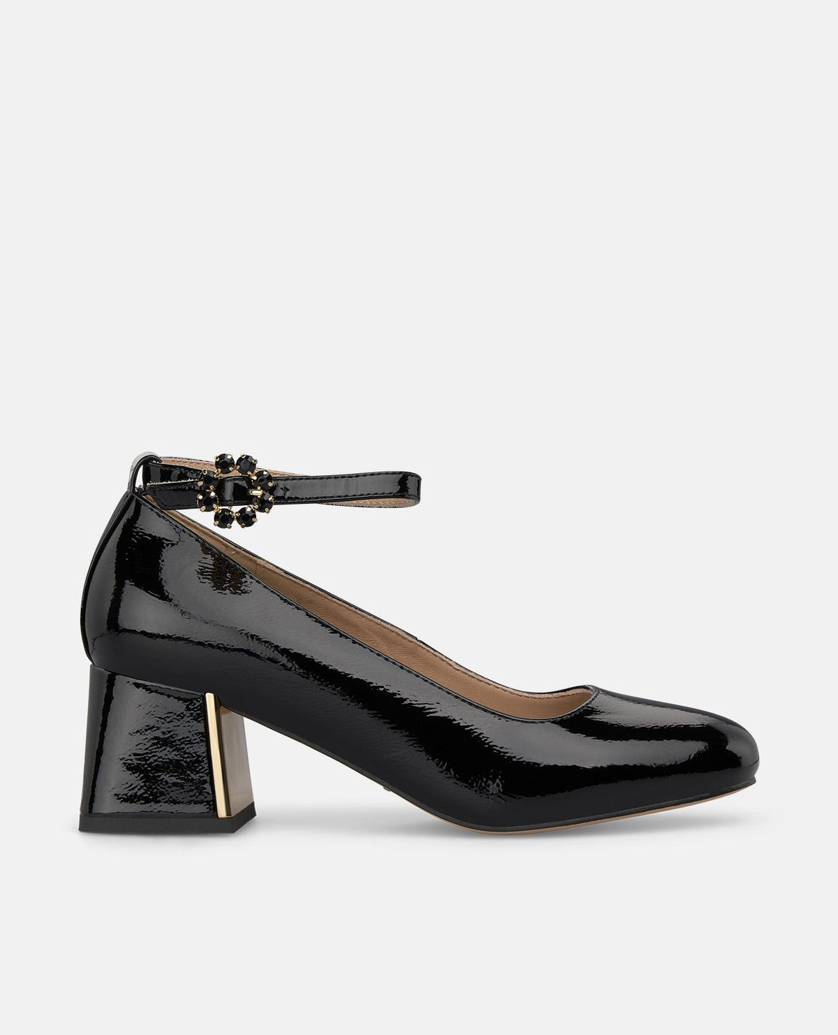 Patent Leather Shoe with Ankle Strap