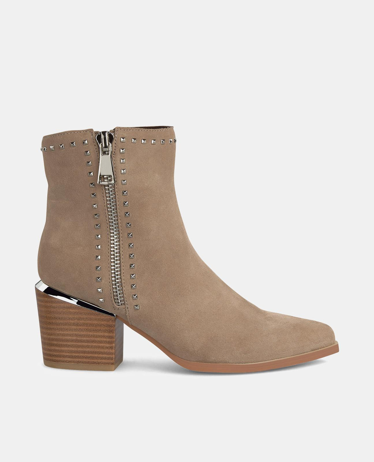ZIPPER ANKLE BOOTS WITH HEELS