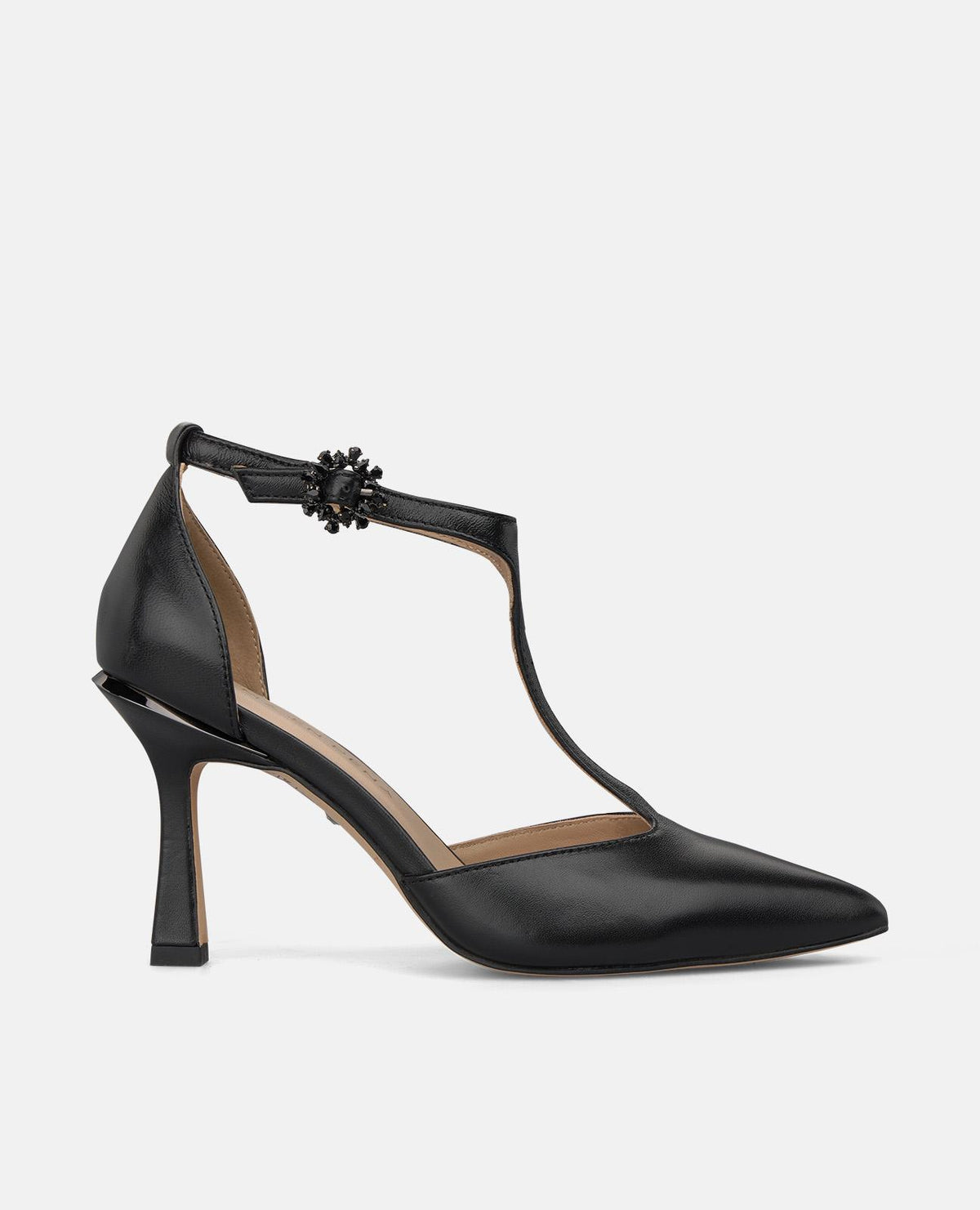 SCARPA CON TACCO IN PELLE E FIBBIA